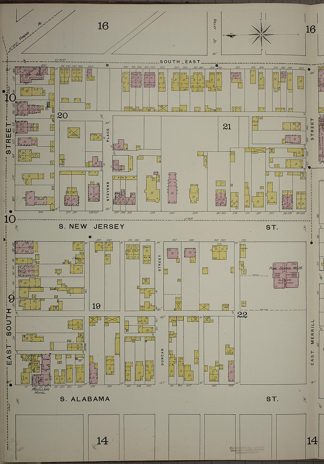 This old map of Indianapolis, Marion County, Indiana was created by Sanborn Map Company in 1887