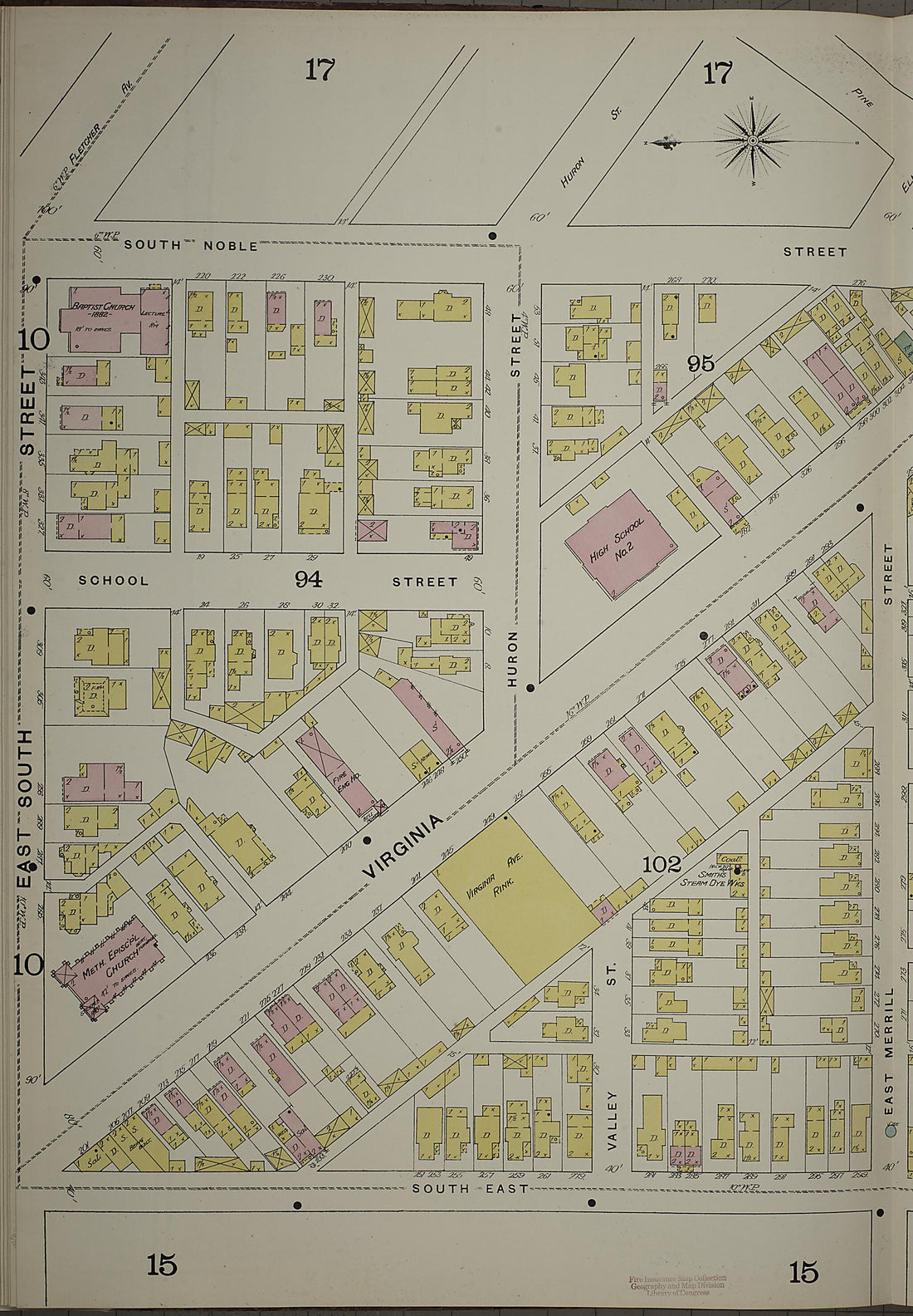 This old map of Indianapolis, Marion County, Indiana was created by Sanborn Map Company in 1887