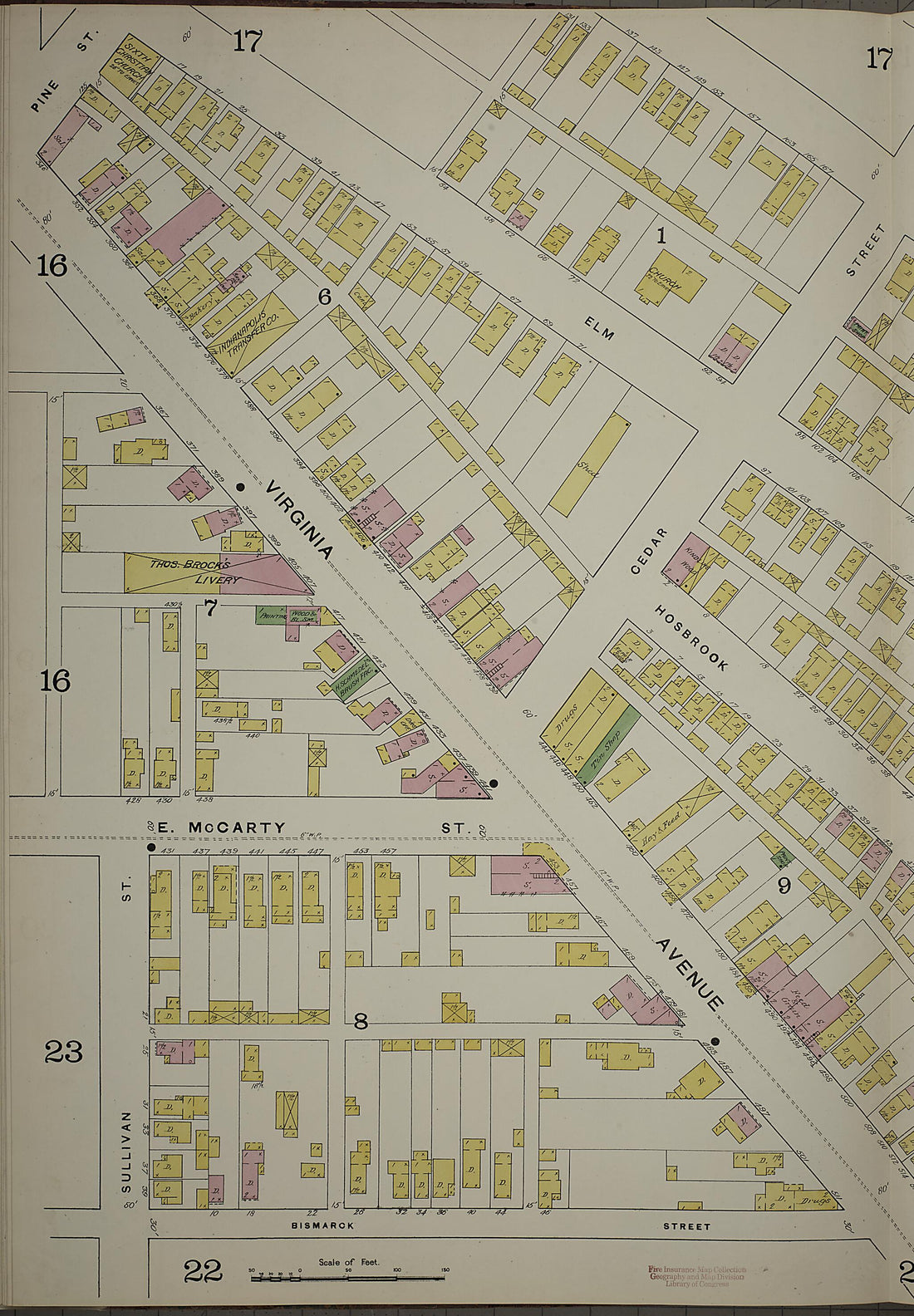 This old map of Indianapolis, Marion County, Indiana was created by Sanborn Map Company in 1887