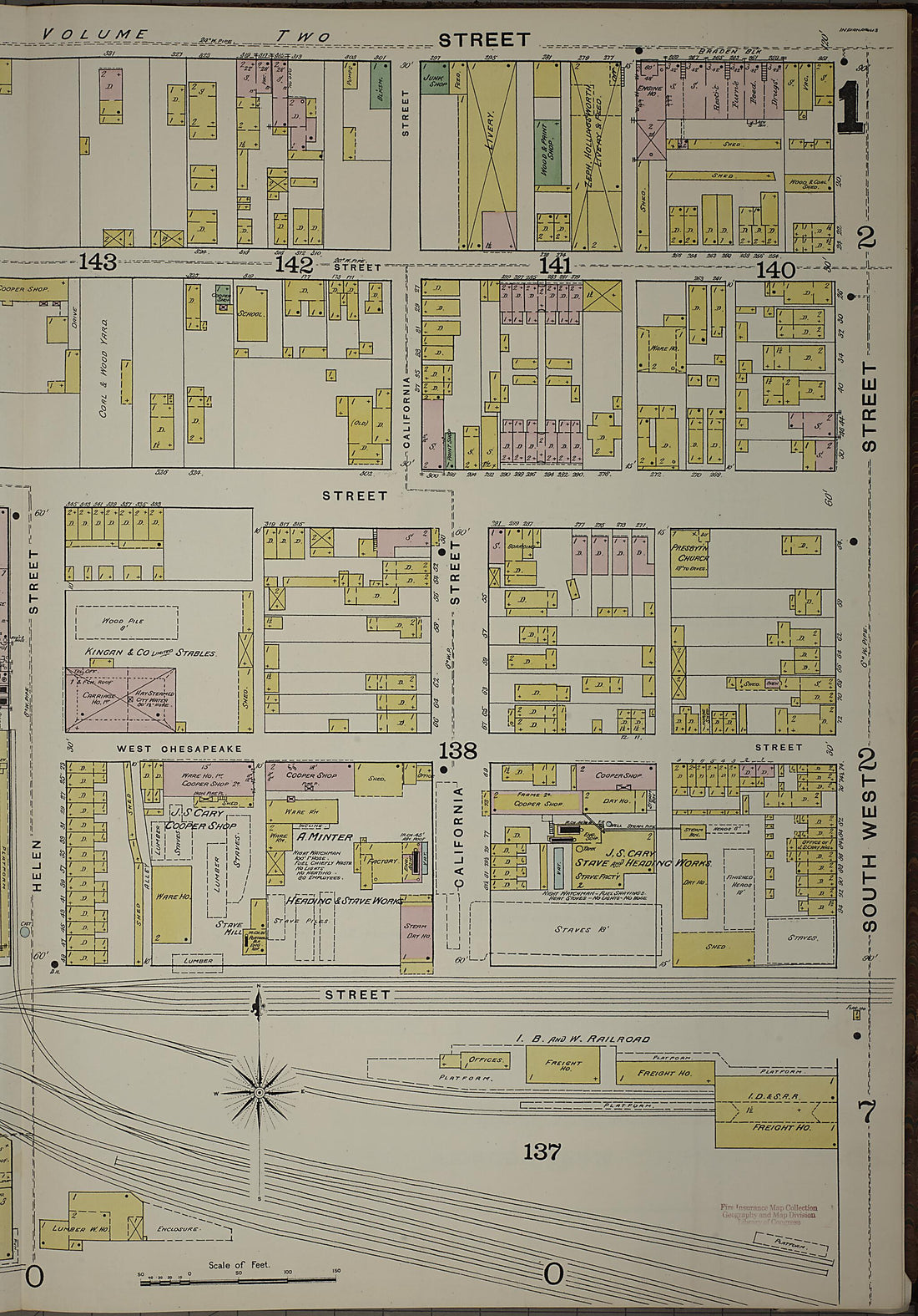 This old map of Indianapolis, Marion County, Indiana was created by Sanborn Map Company in 1887