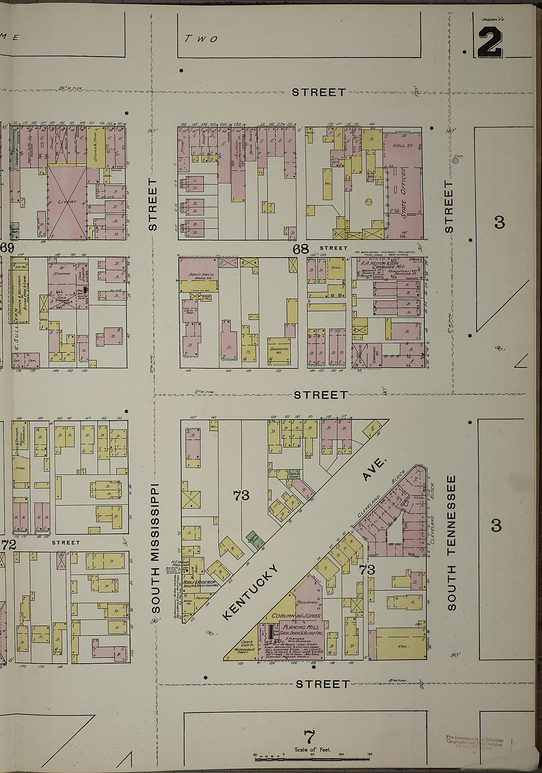 This old map of Indianapolis, Marion County, Indiana was created by Sanborn Map Company in 1887