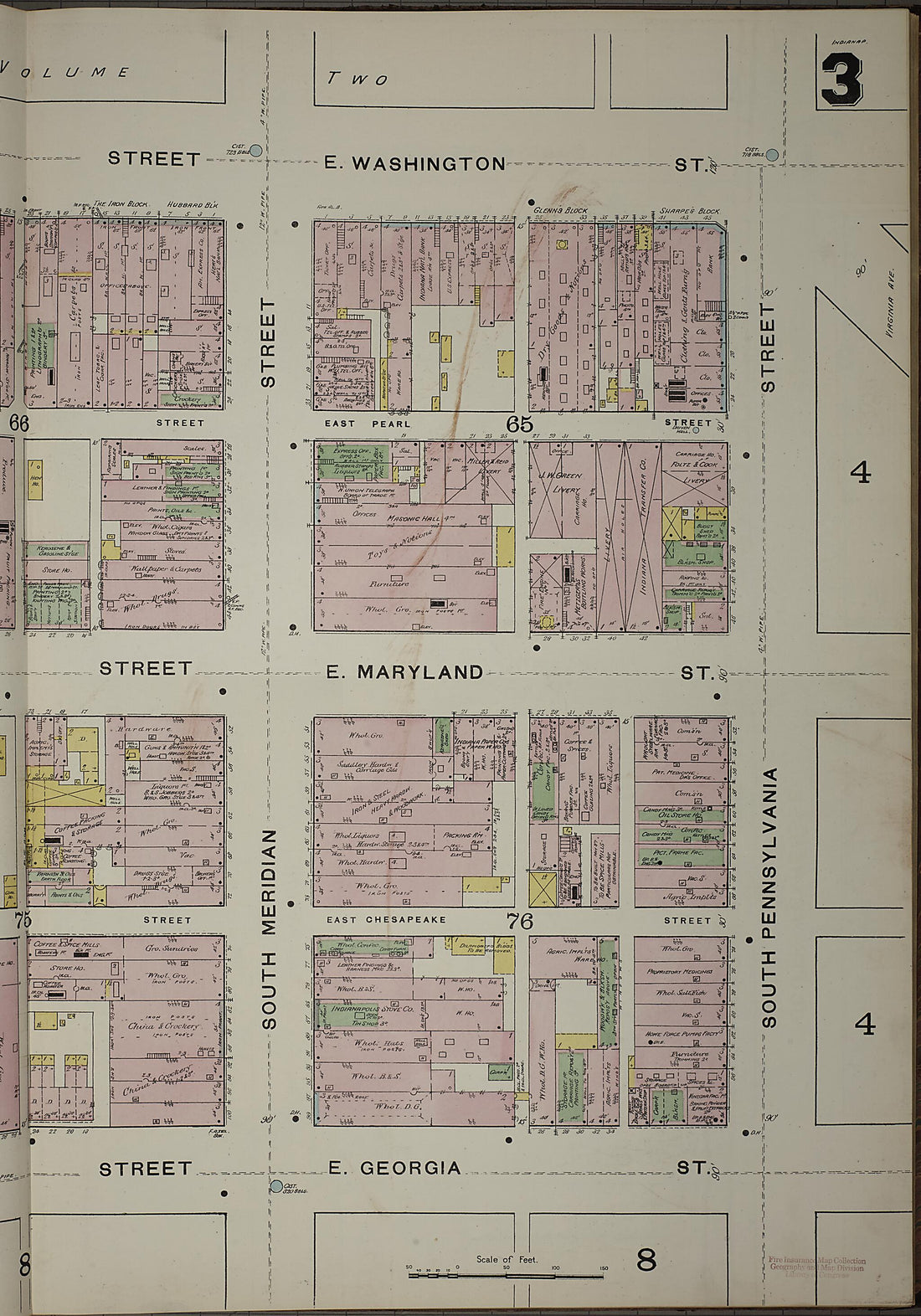 This old map of Indianapolis, Marion County, Indiana was created by Sanborn Map Company in 1887