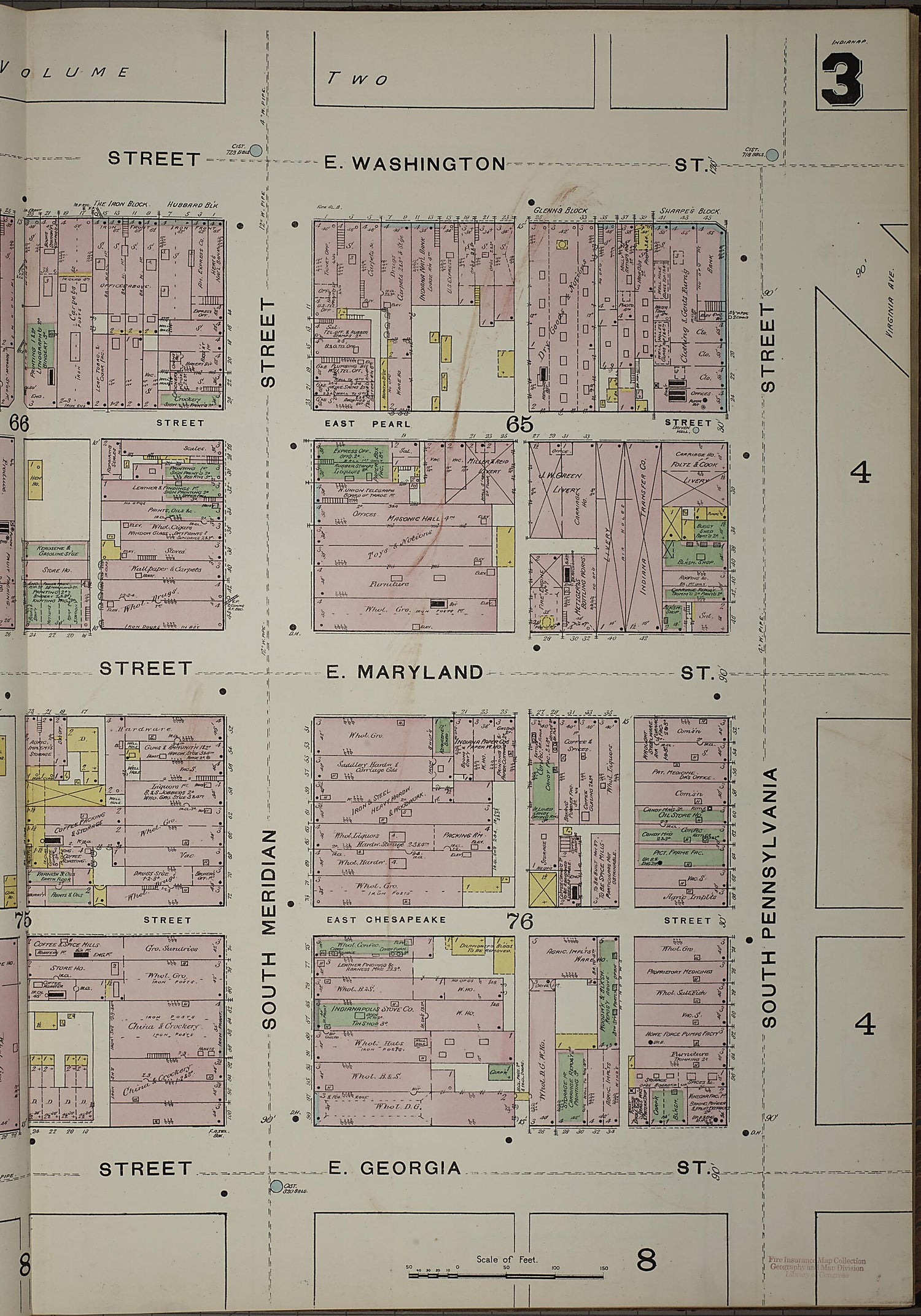 This old map of Indianapolis, Marion County, Indiana was created by Sanborn Map Company in 1887