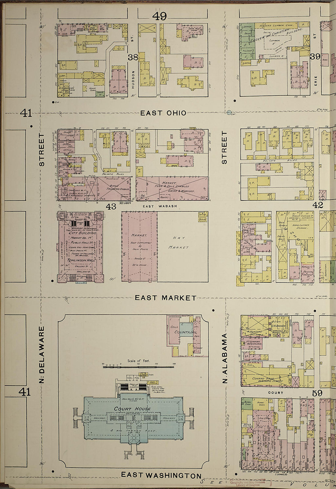 This old map of Indianapolis, Marion County, Indiana was created by Sanborn Map Company in 1887