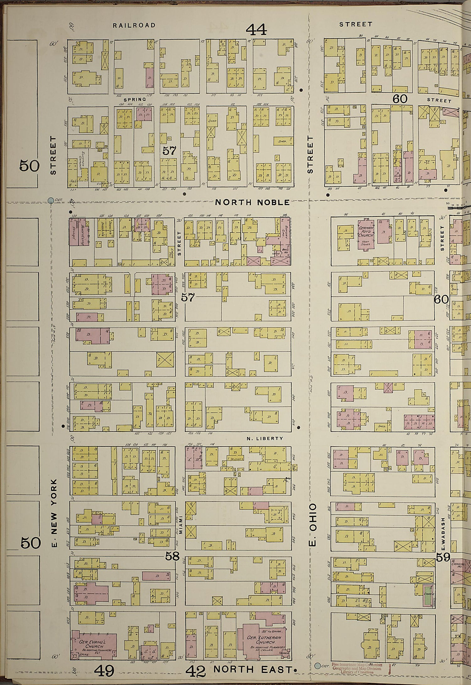 This old map of Indianapolis, Marion County, Indiana was created by Sanborn Map Company in 1887