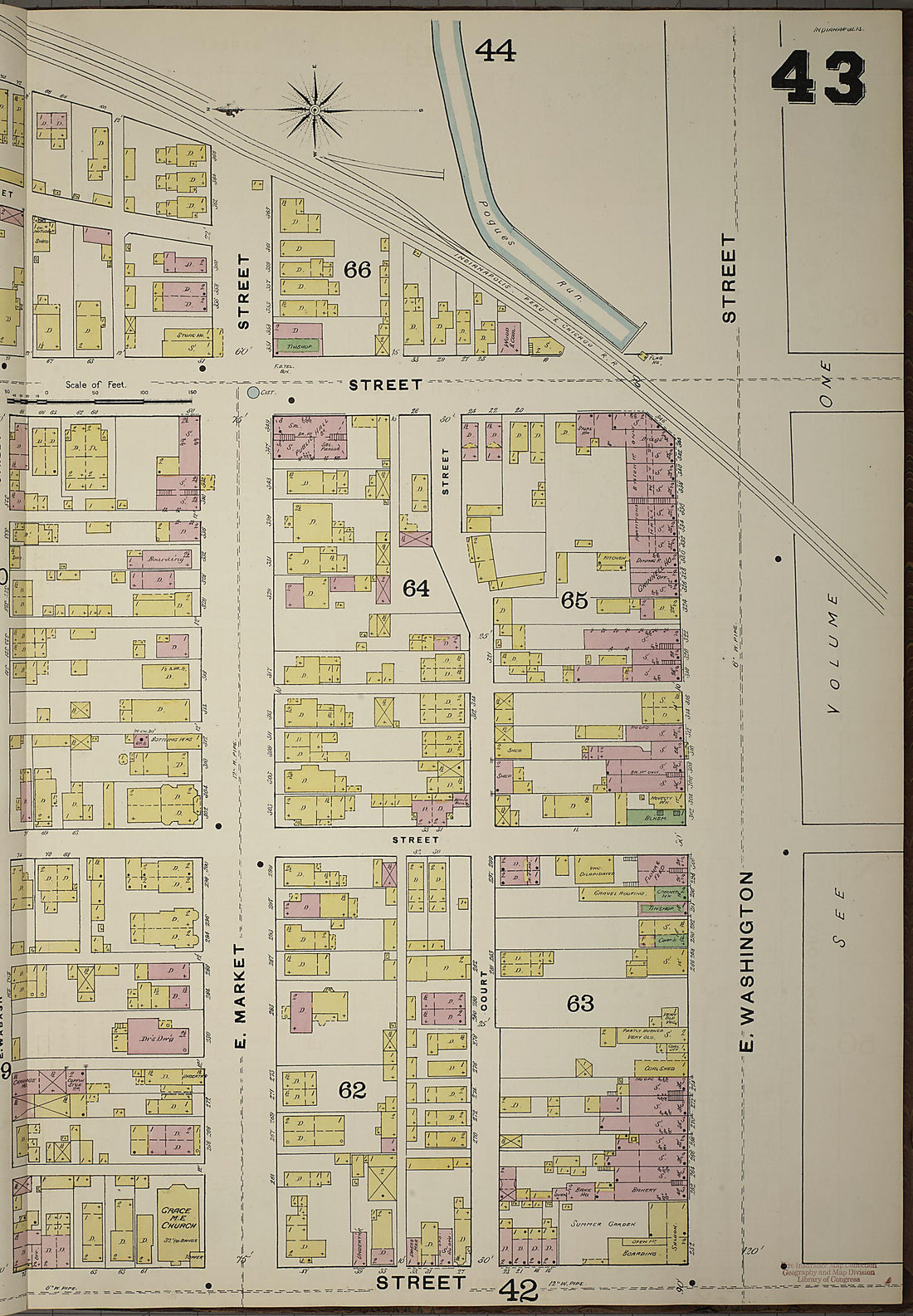 This old map of Indianapolis, Marion County, Indiana was created by Sanborn Map Company in 1887