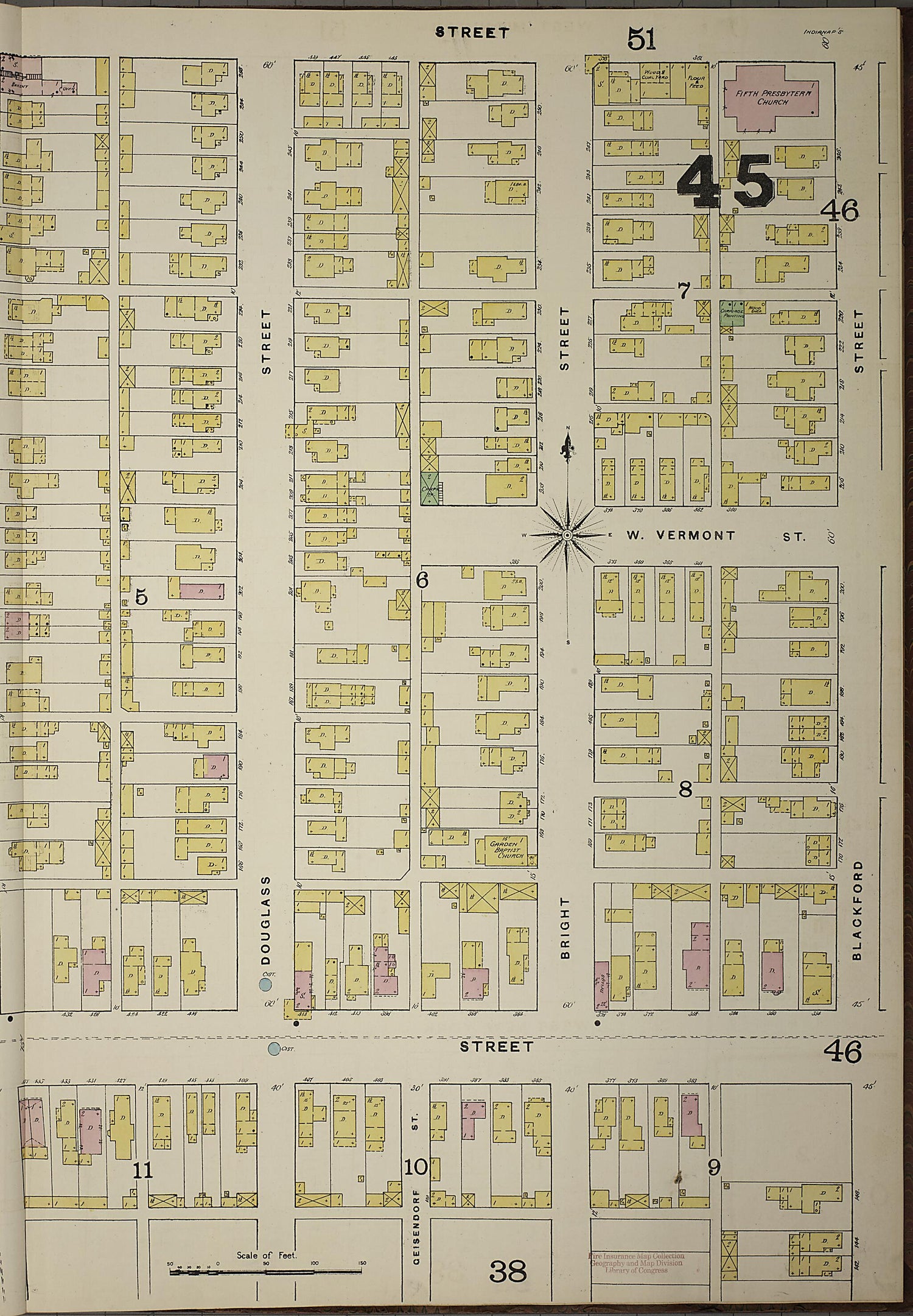 This old map of Indianapolis, Marion County, Indiana was created by Sanborn Map Company in 1887