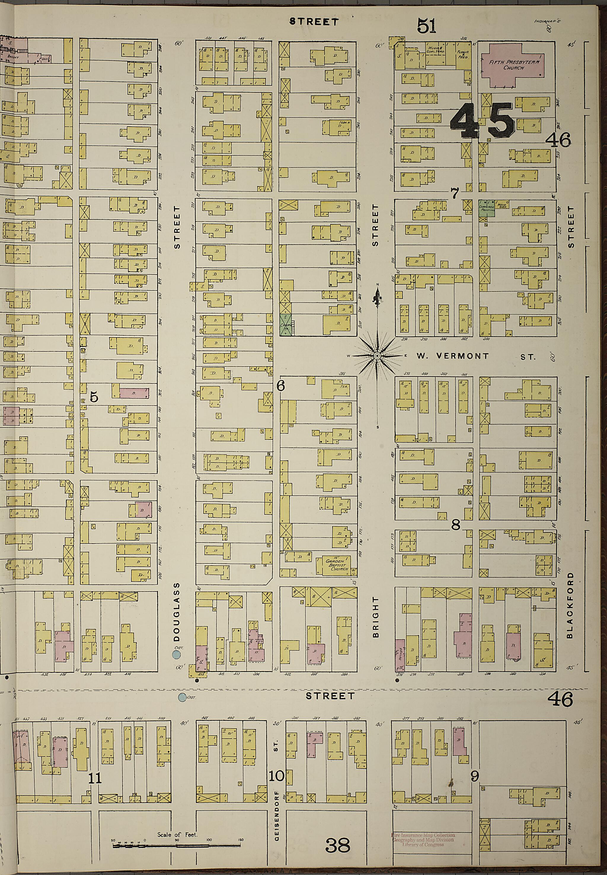 This old map of Indianapolis, Marion County, Indiana was created by Sanborn Map Company in 1887