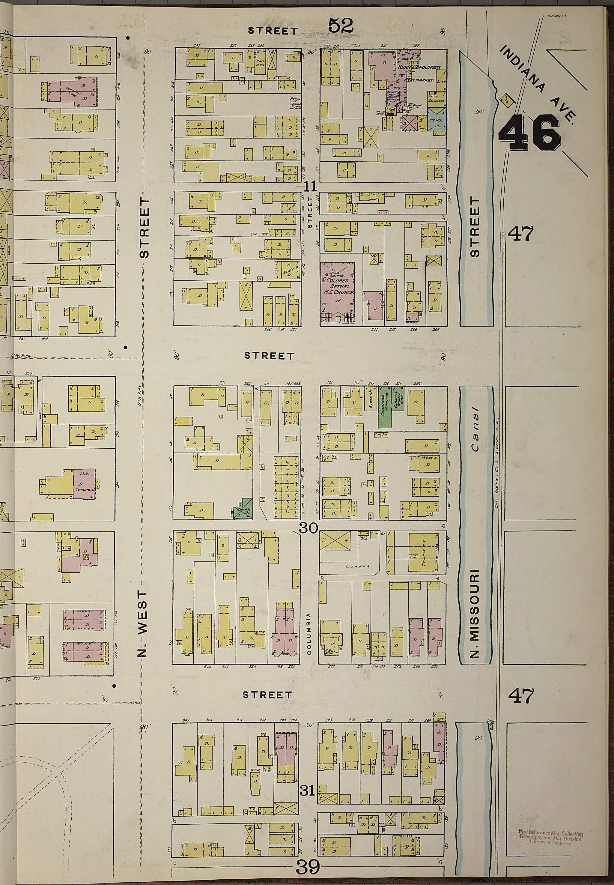 This old map of Indianapolis, Marion County, Indiana was created by Sanborn Map Company in 1887