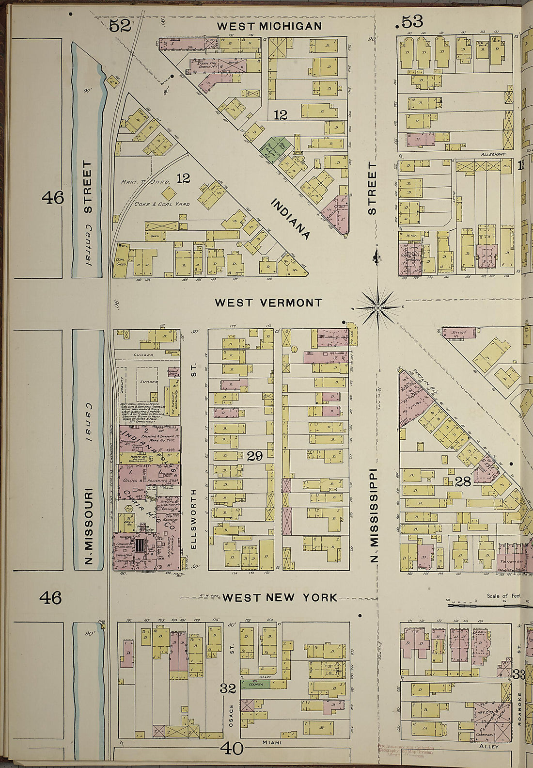 This old map of Indianapolis, Marion County, Indiana was created by Sanborn Map Company in 1887