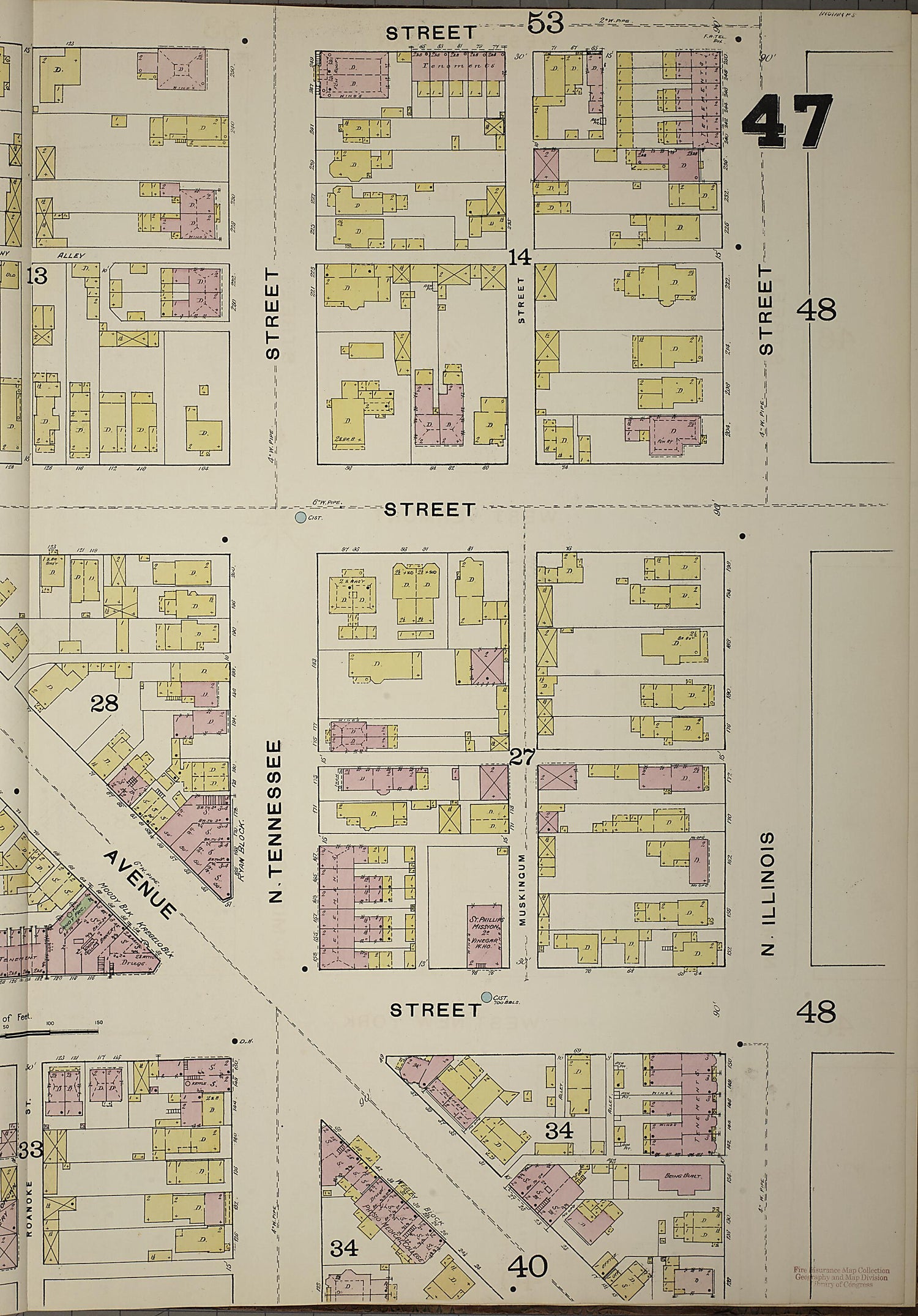 This old map of Indianapolis, Marion County, Indiana was created by Sanborn Map Company in 1887