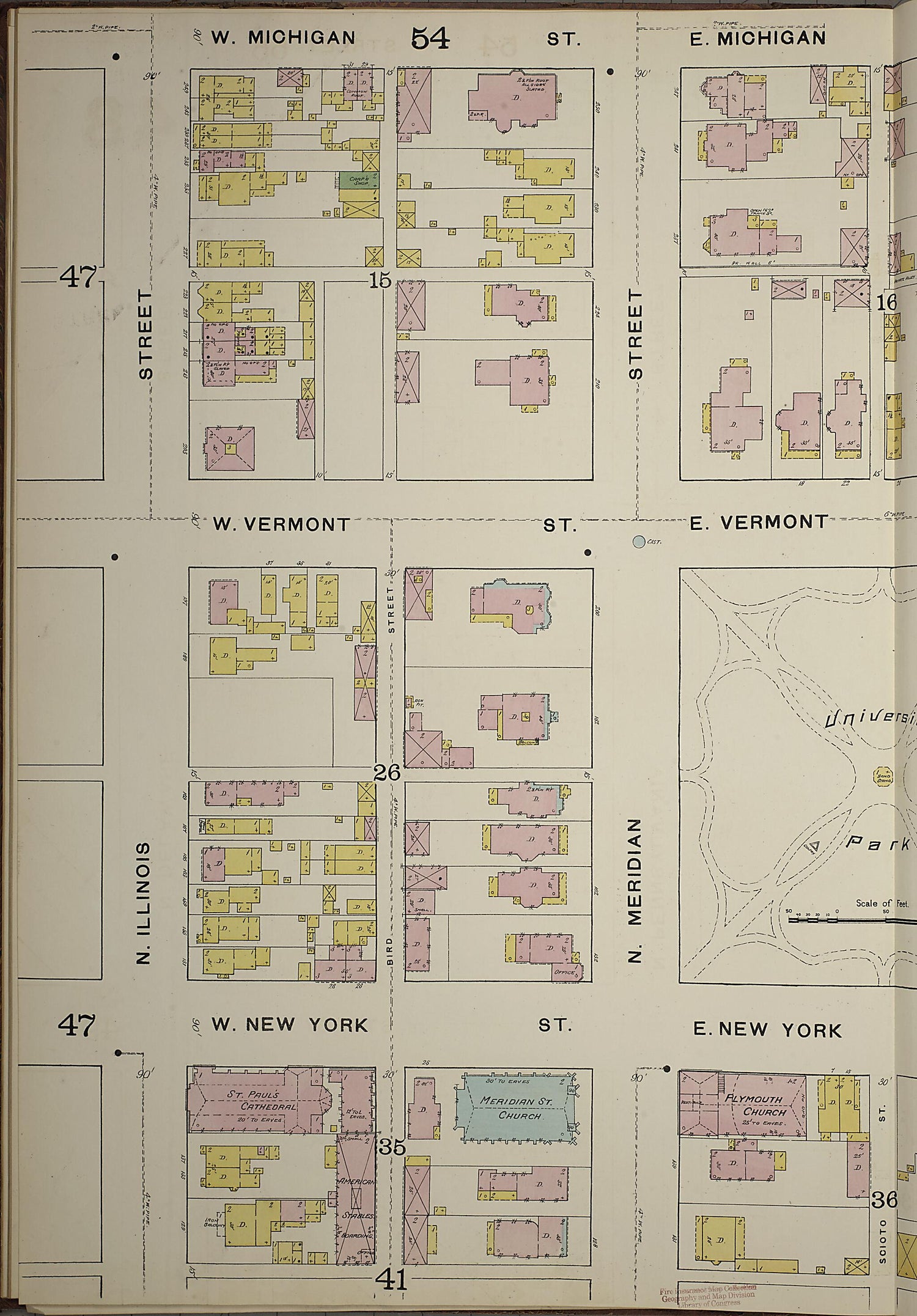 This old map of Indianapolis, Marion County, Indiana was created by Sanborn Map Company in 1887