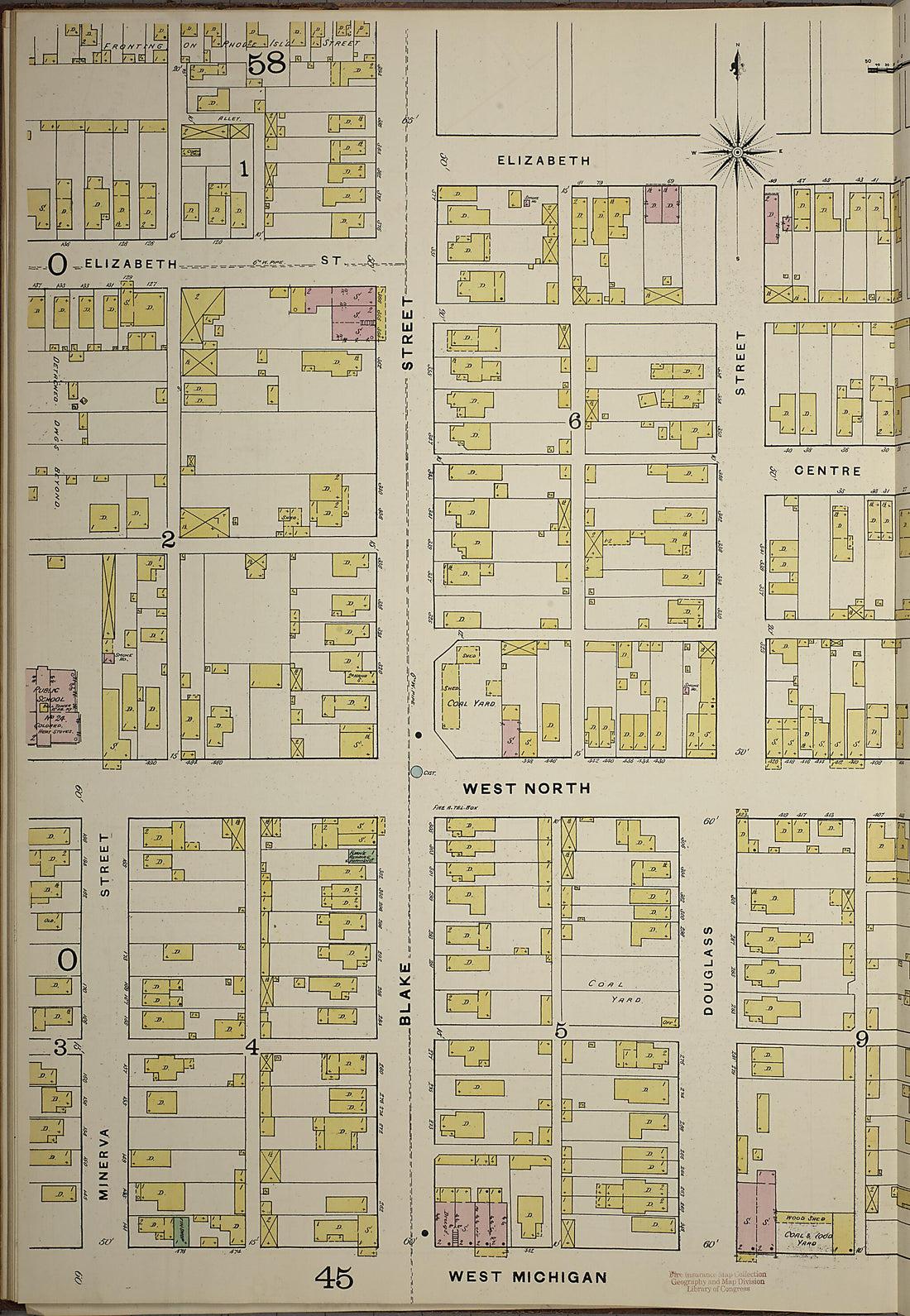 This old map of Indianapolis, Marion County, Indiana was created by Sanborn Map Company in 1887