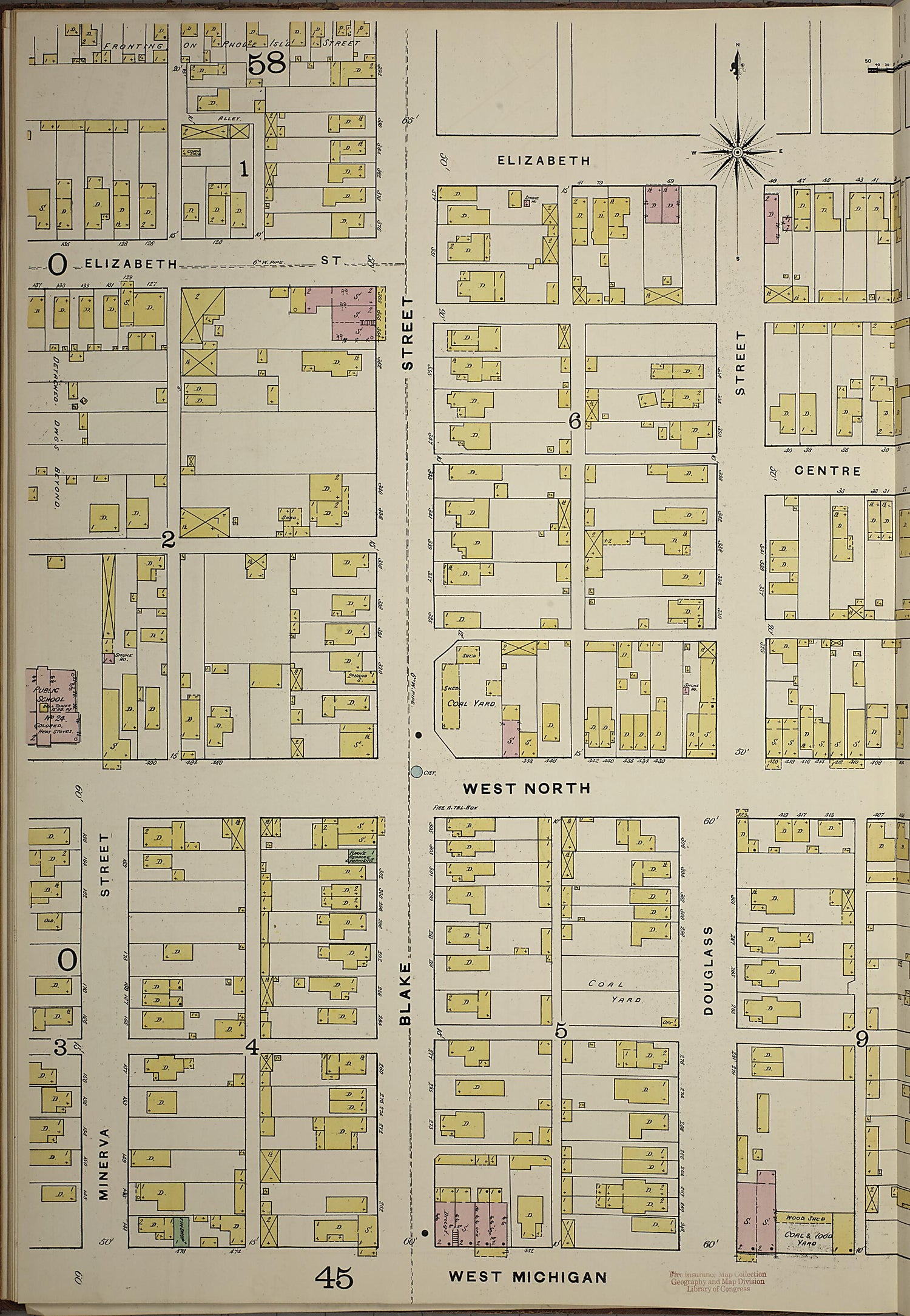 This old map of Indianapolis, Marion County, Indiana was created by Sanborn Map Company in 1887