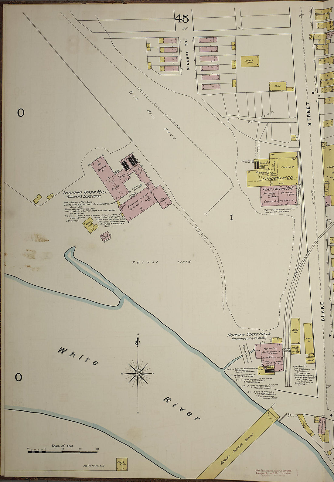 This old map of Indianapolis, Marion County, Indiana was created by Sanborn Map Company in 1887