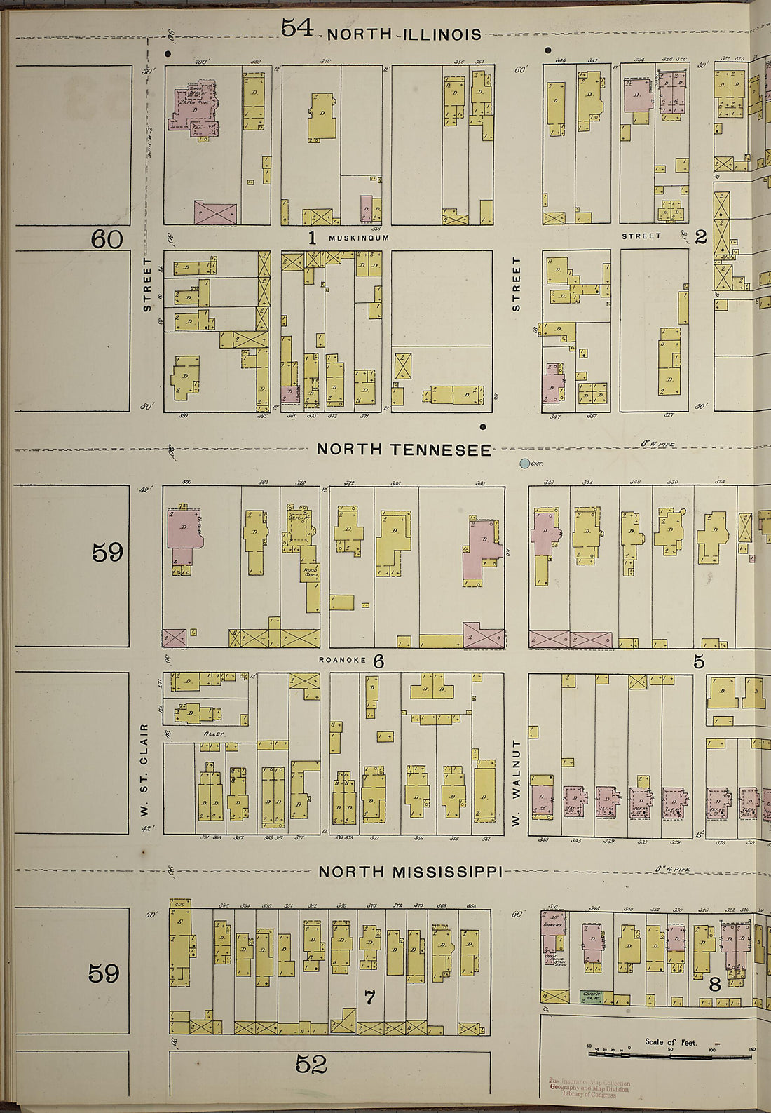 This old map of Indianapolis, Marion County, Indiana was created by Sanborn Map Company in 1887