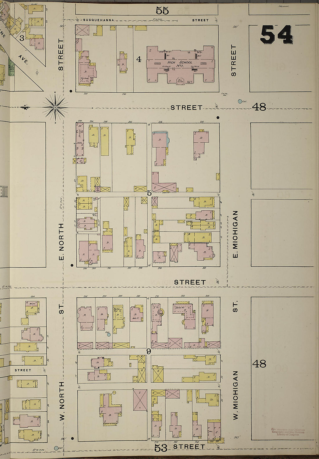 This old map of Indianapolis, Marion County, Indiana was created by Sanborn Map Company in 1887