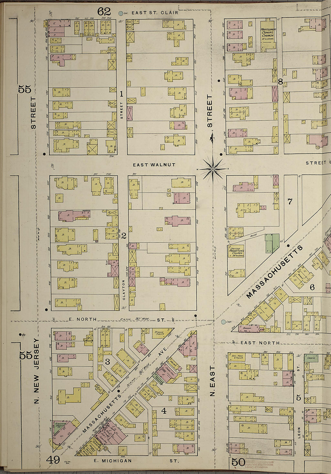 This old map of Indianapolis, Marion County, Indiana was created by Sanborn Map Company in 1887