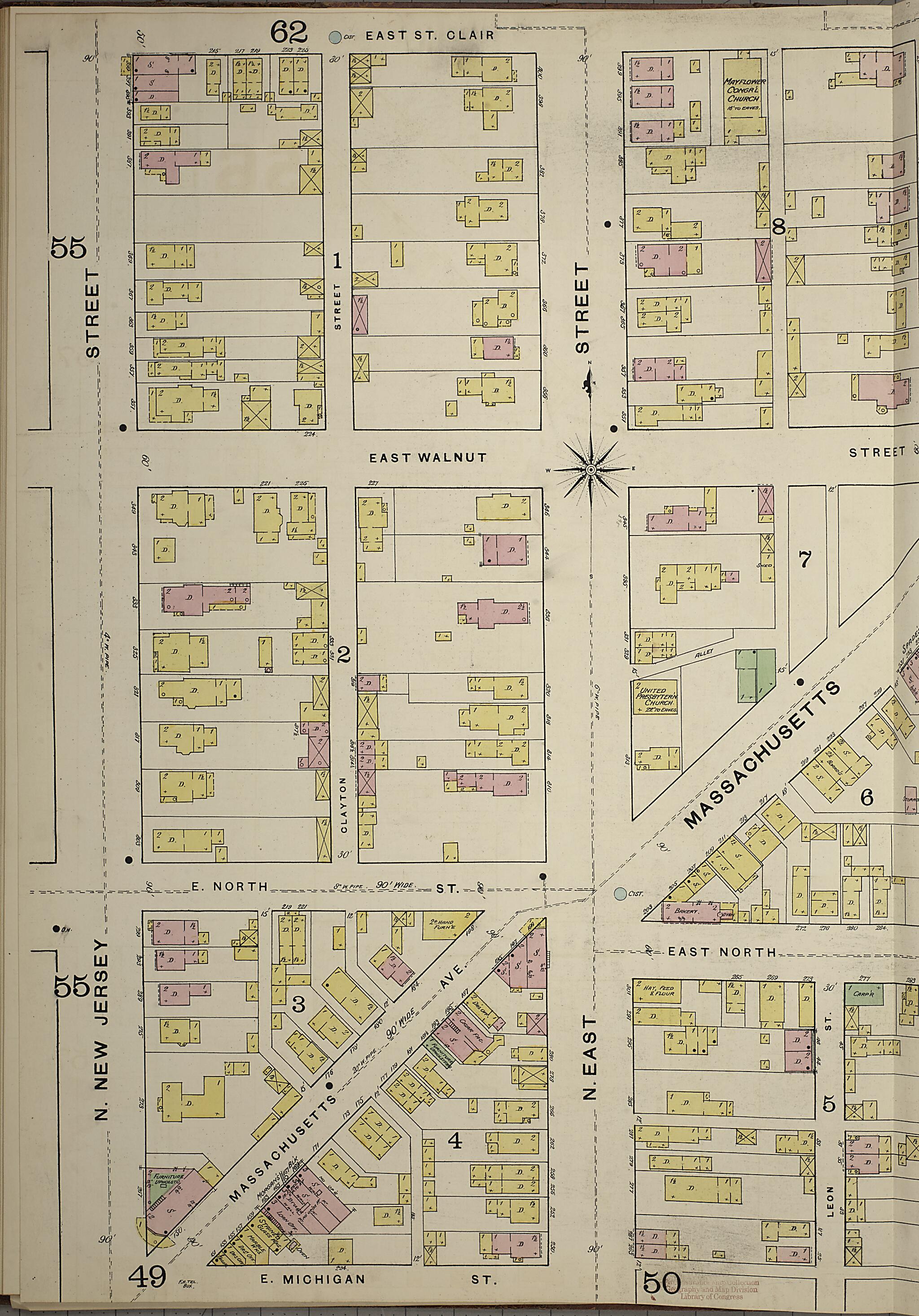 This old map of Indianapolis, Marion County, Indiana was created by Sanborn Map Company in 1887