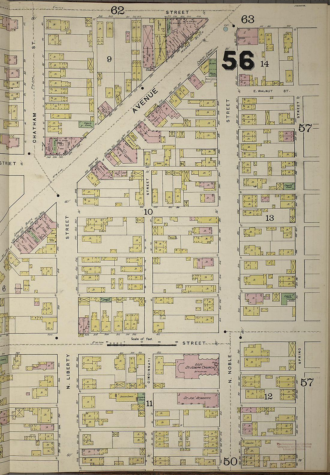 This old map of Indianapolis, Marion County, Indiana was created by Sanborn Map Company in 1887