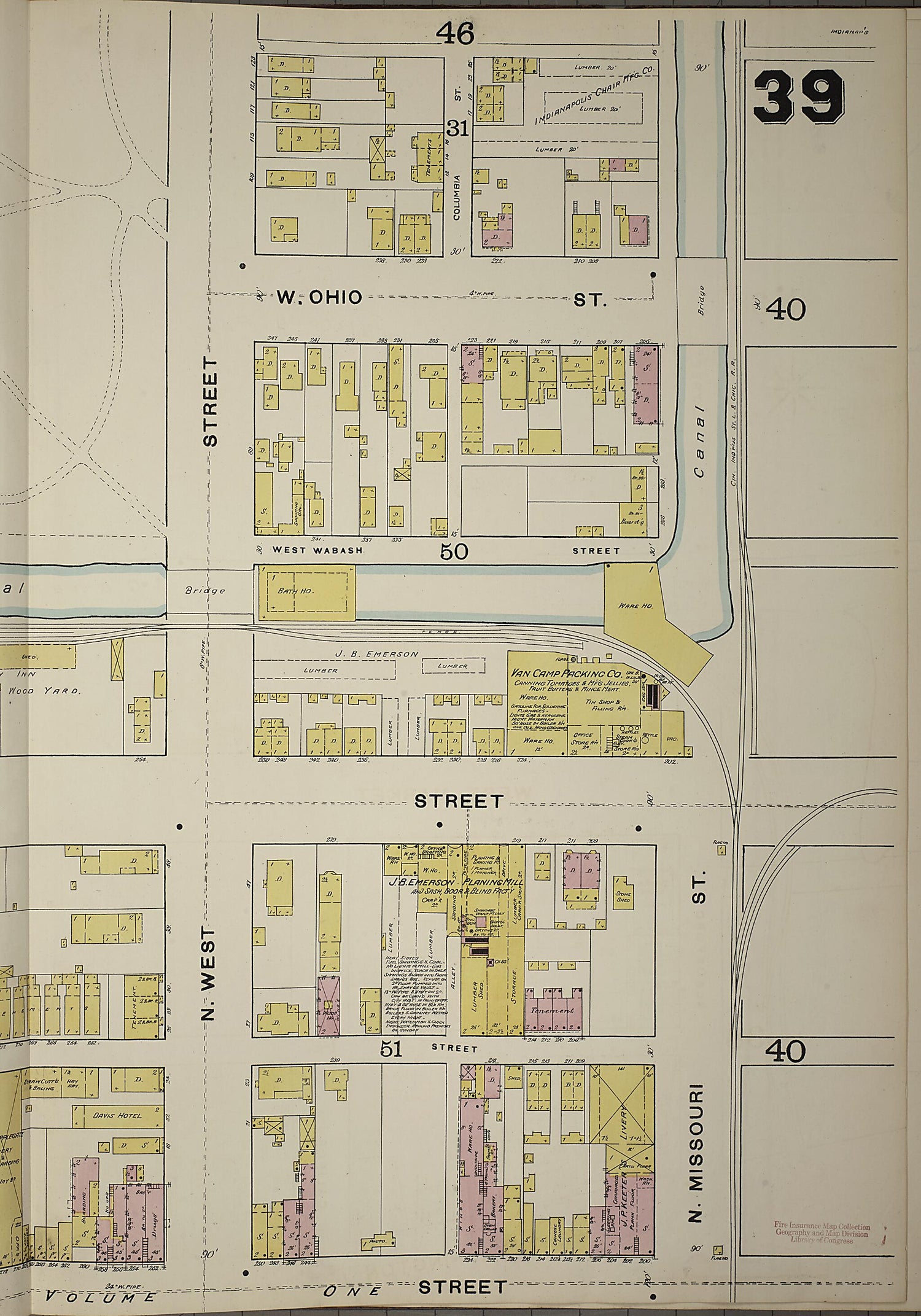 This old map of Indianapolis, Marion County, Indiana was created by Sanborn Map Company in 1887