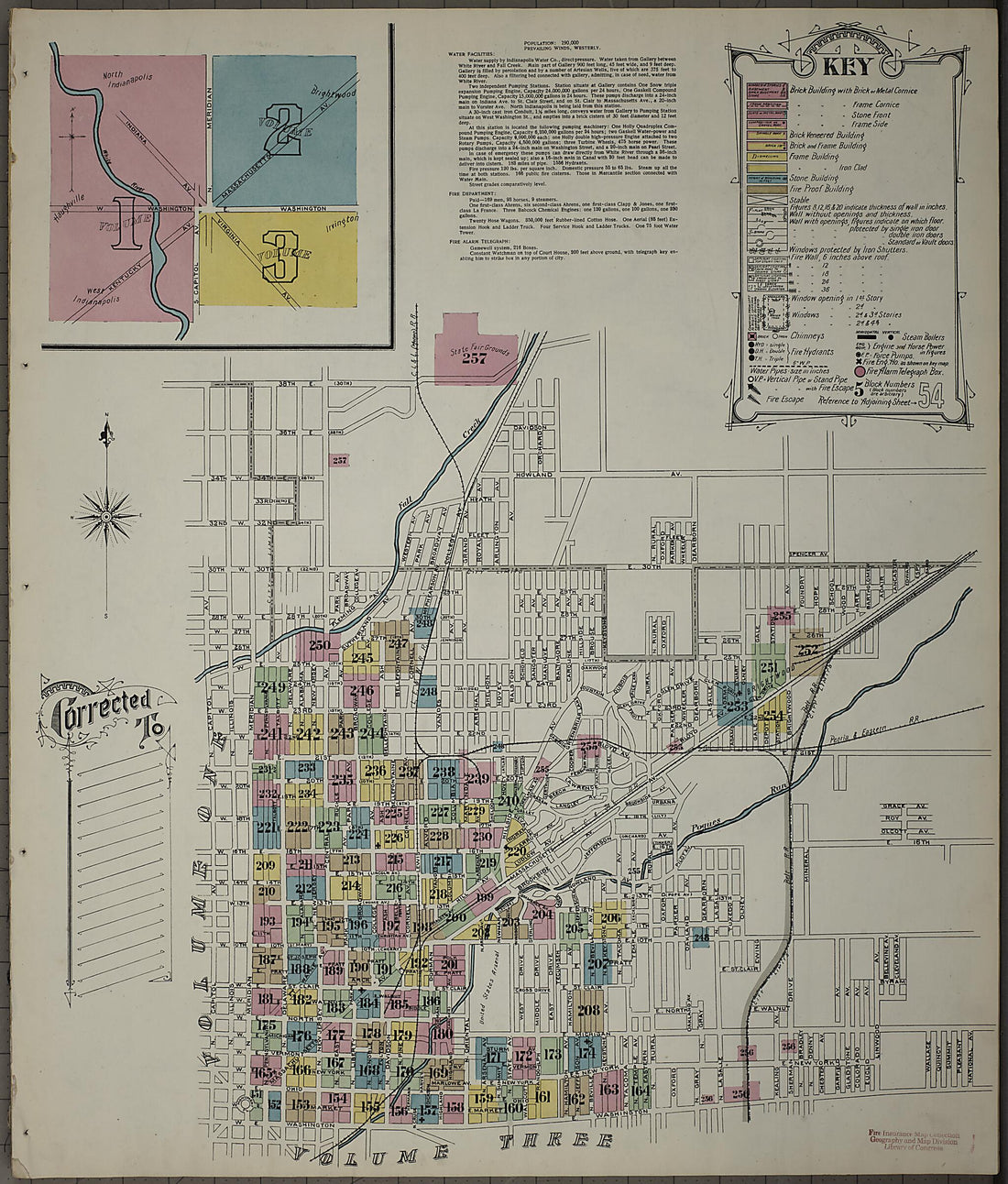 This old map of Indianapolis, Marion County, Indiana was created by Sanborn Map Company in 1898