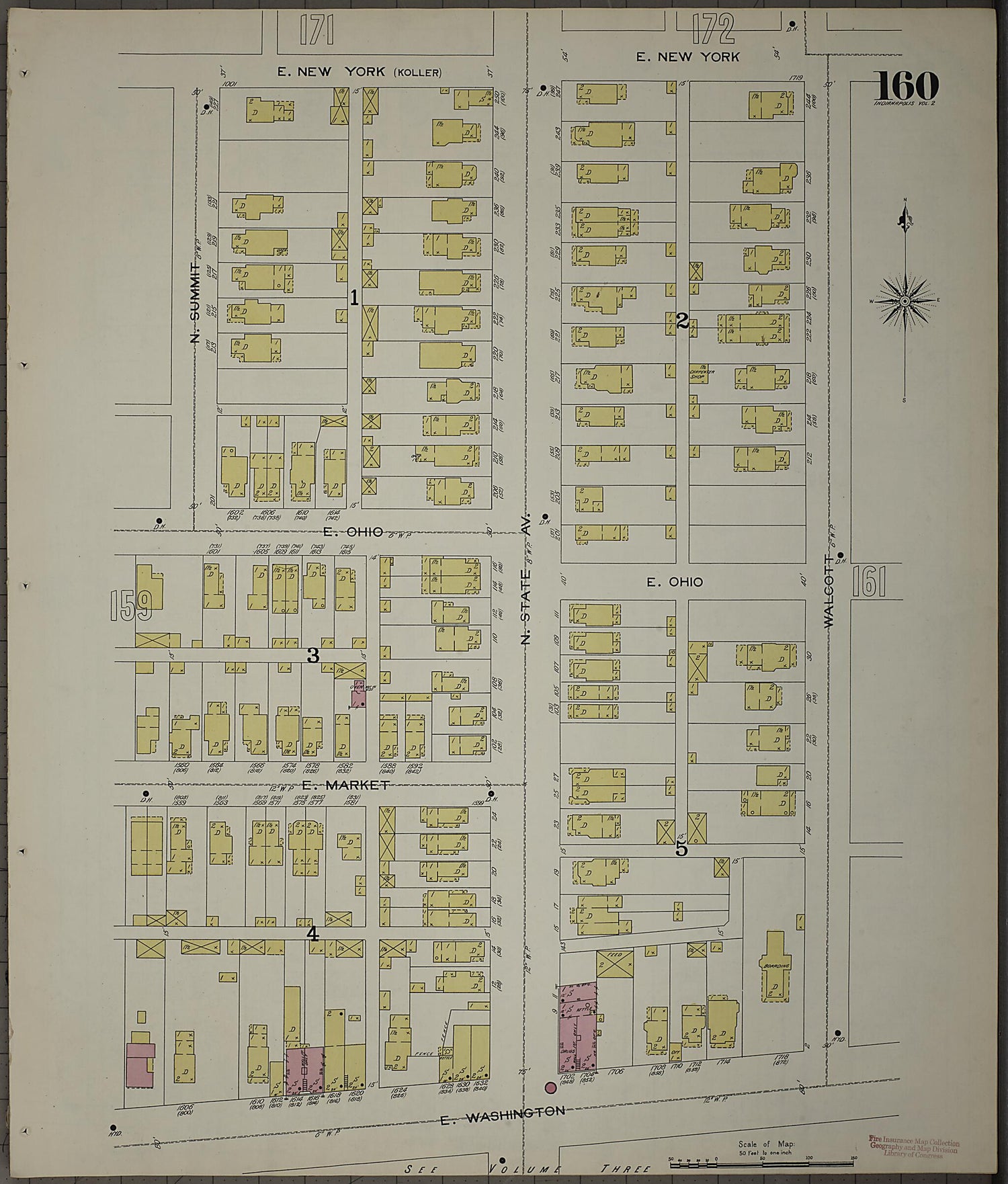 This old map of Indianapolis, Marion County, Indiana was created by Sanborn Map Company in 1898