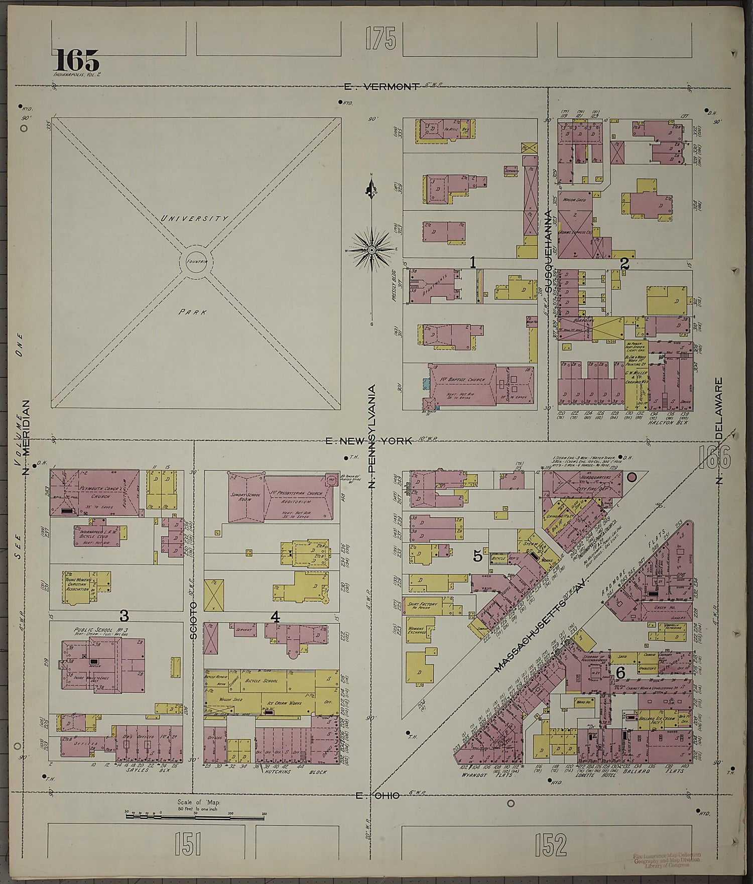 This old map of Indianapolis, Marion County, Indiana was created by Sanborn Map Company in 1898