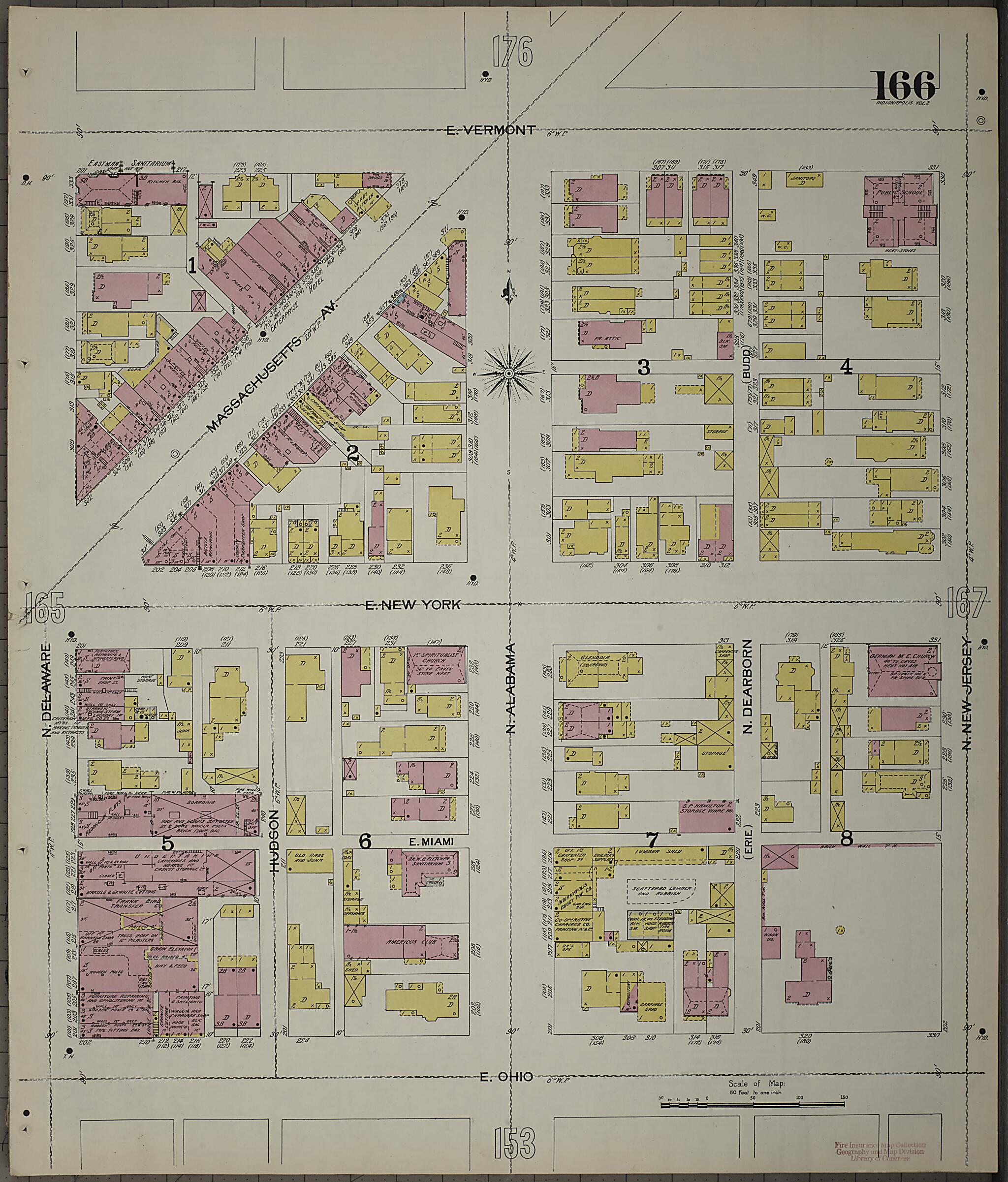 This old map of Indianapolis, Marion County, Indiana was created by Sanborn Map Company in 1898