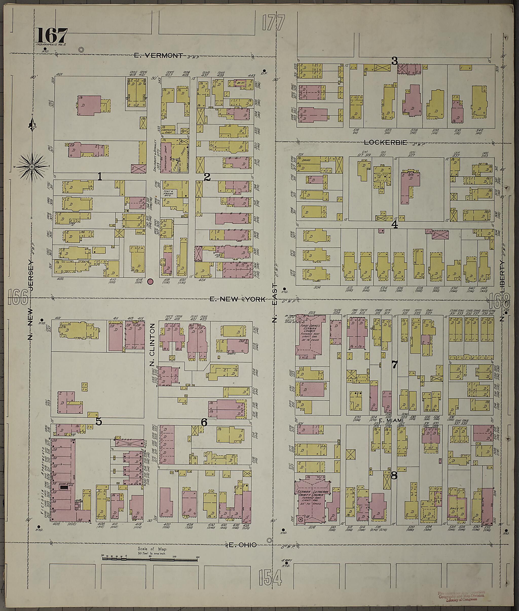 This old map of Indianapolis, Marion County, Indiana was created by Sanborn Map Company in 1898