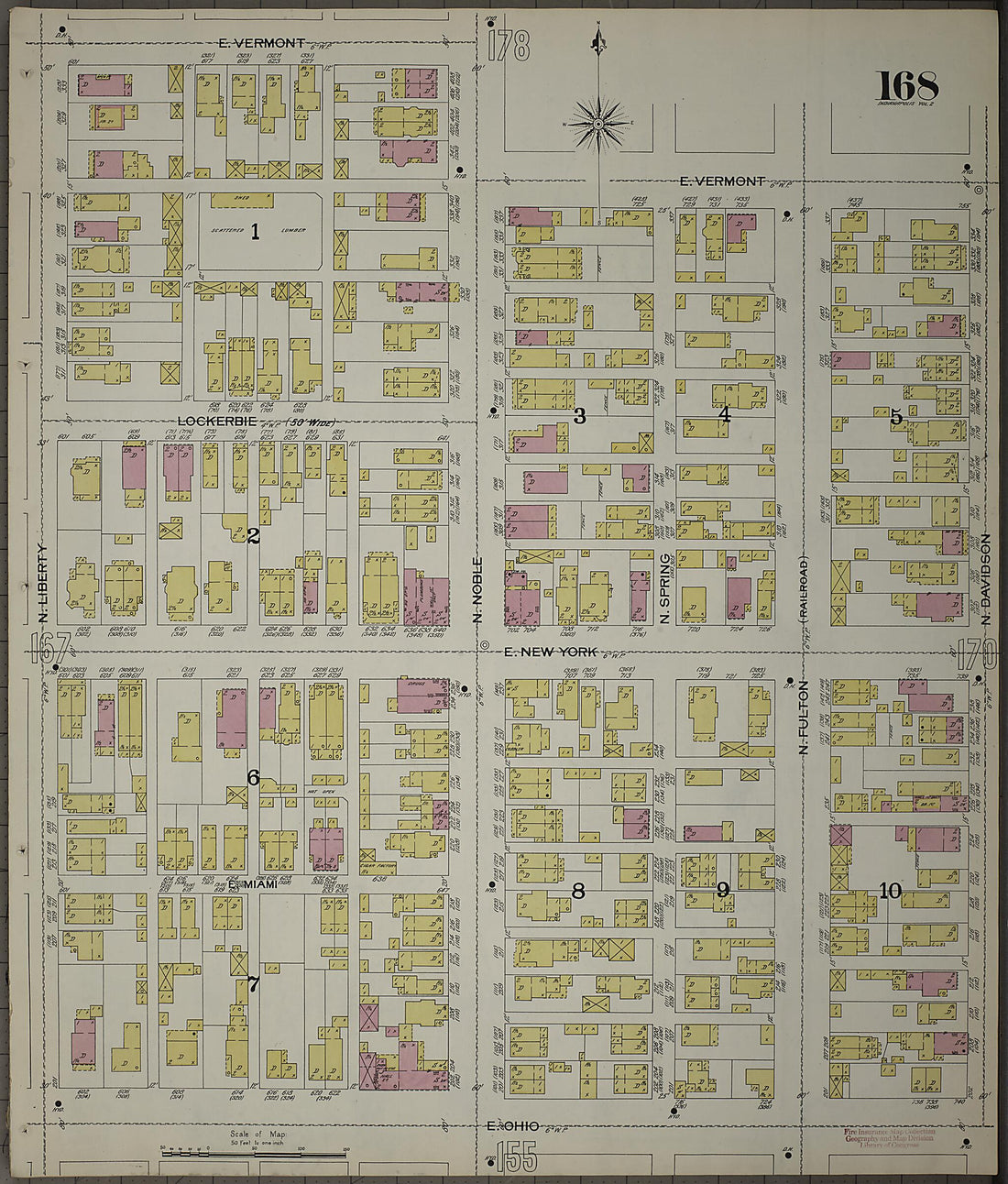 This old map of Indianapolis, Marion County, Indiana was created by Sanborn Map Company in 1898