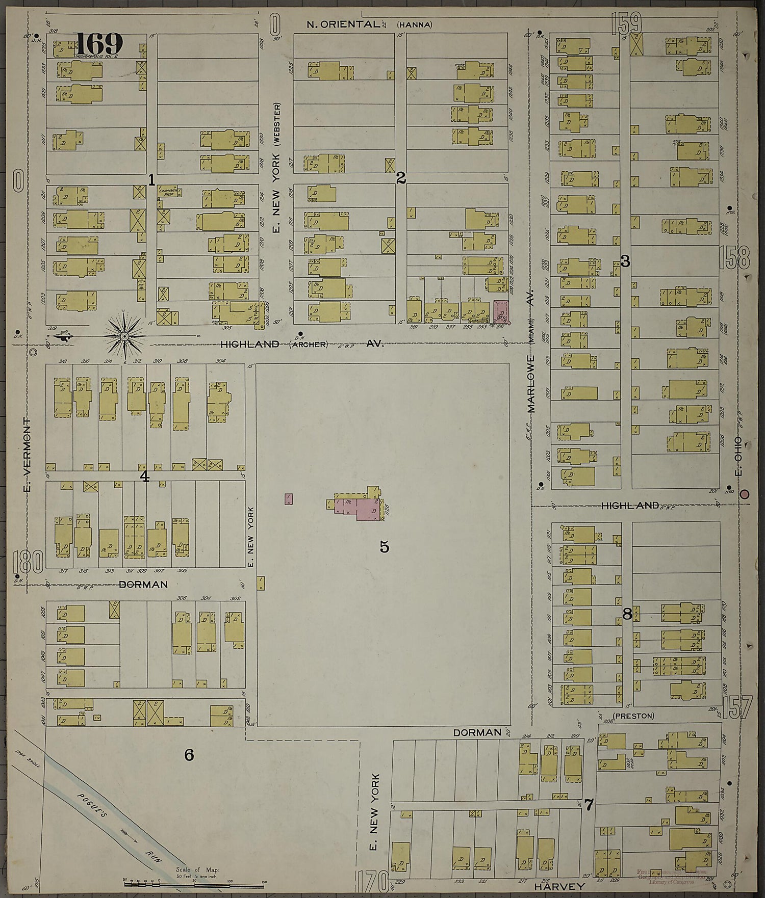 This old map of Indianapolis, Marion County, Indiana was created by Sanborn Map Company in 1898