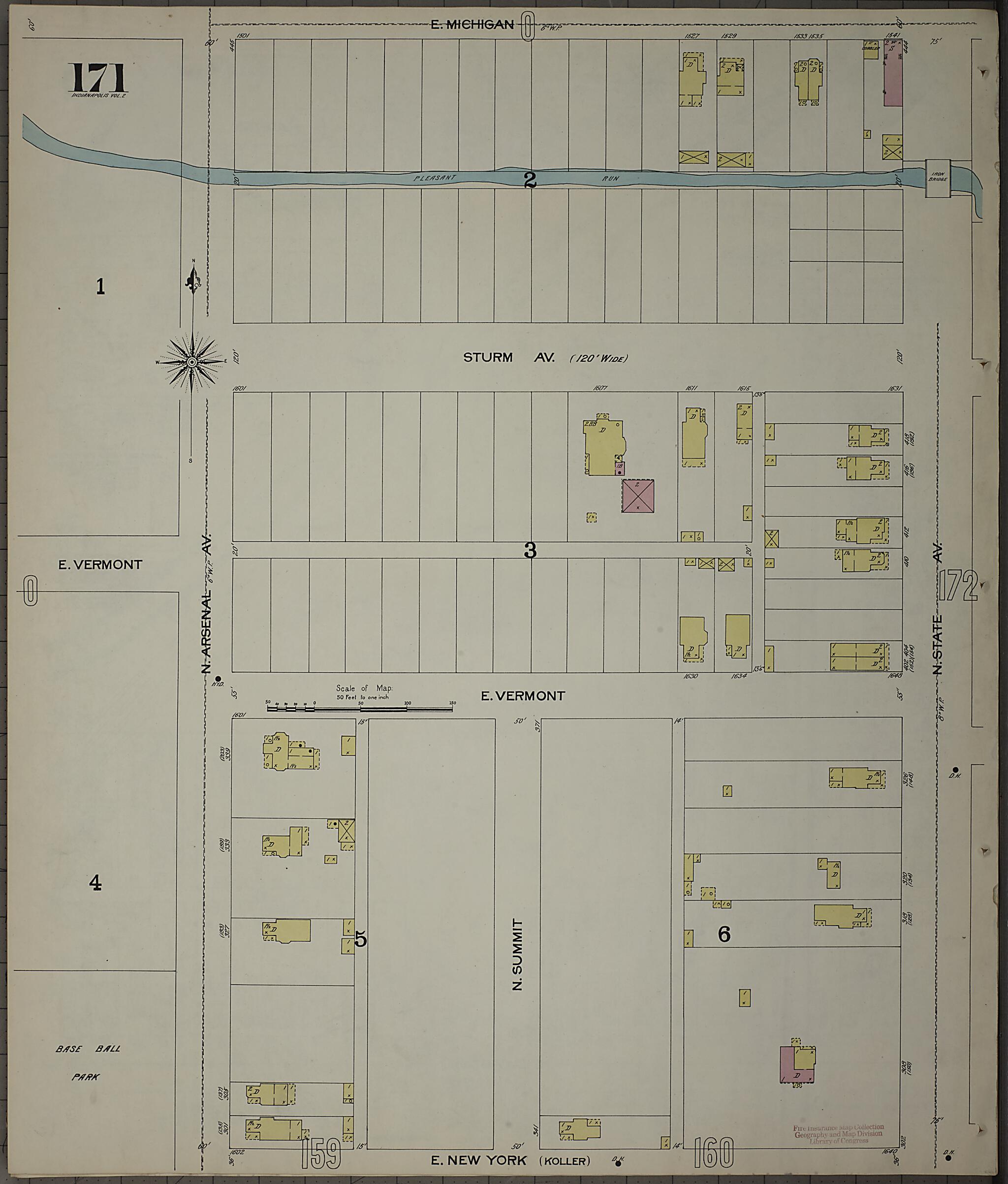 This old map of Indianapolis, Marion County, Indiana was created by Sanborn Map Company in 1898