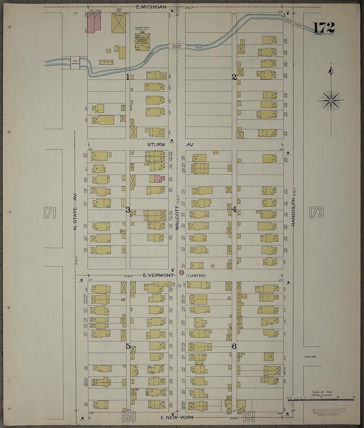 This old map of Indianapolis, Marion County, Indiana was created by Sanborn Map Company in 1898