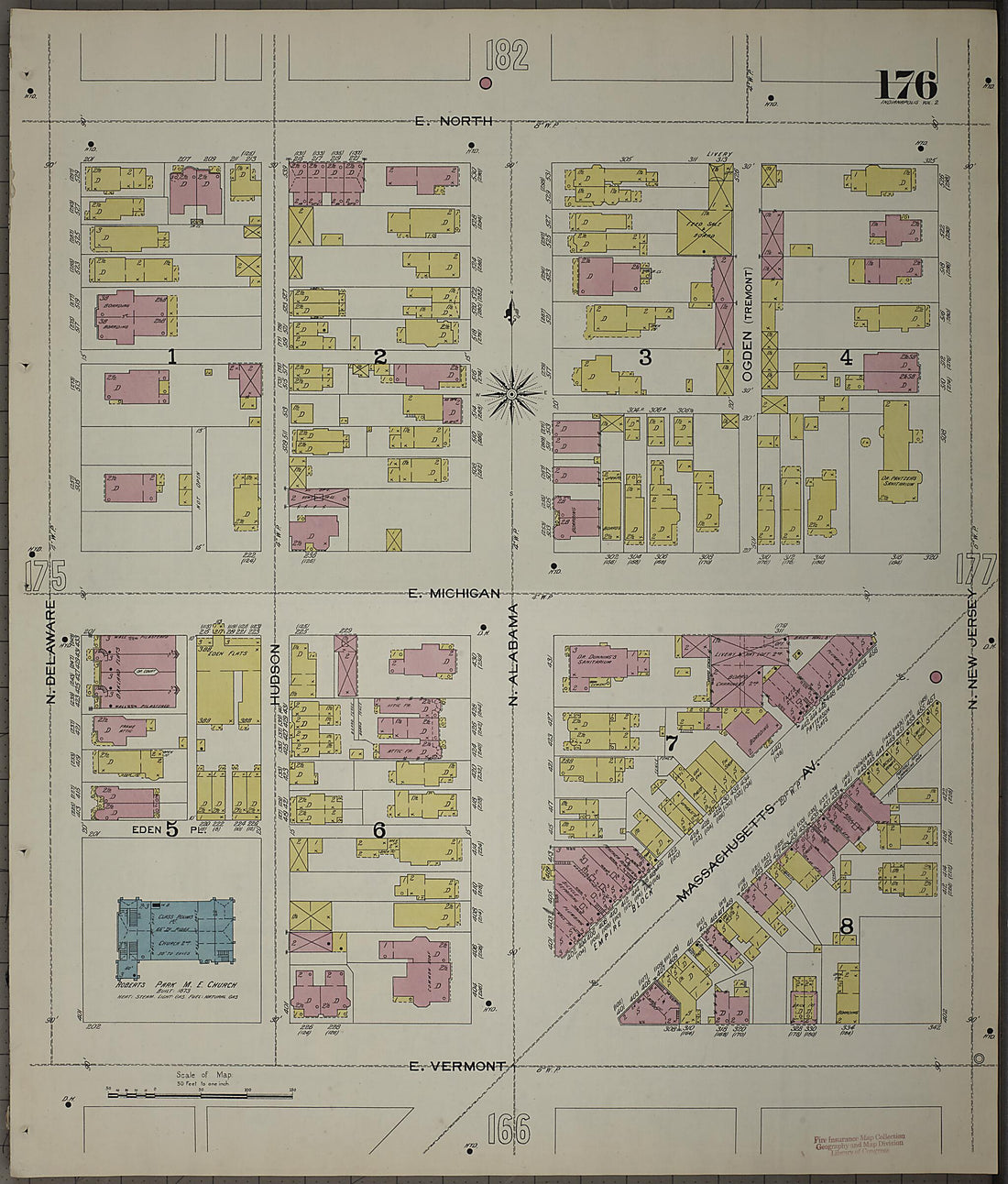 This old map of Indianapolis, Marion County, Indiana was created by Sanborn Map Company in 1898