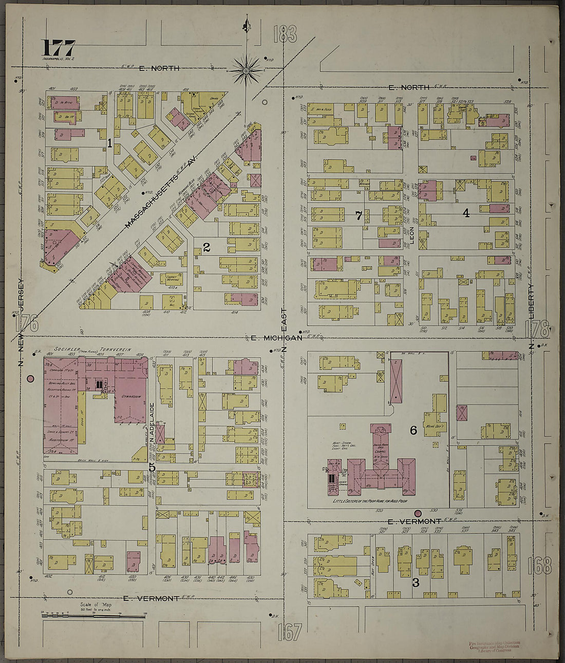 This old map of Indianapolis, Marion County, Indiana was created by Sanborn Map Company in 1898