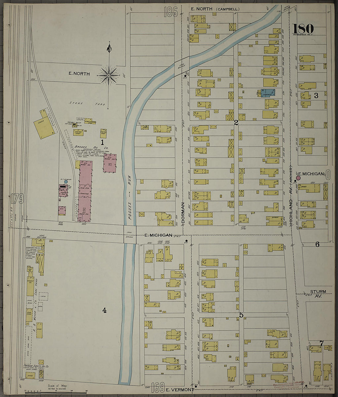 This old map of Indianapolis, Marion County, Indiana was created by Sanborn Map Company in 1898