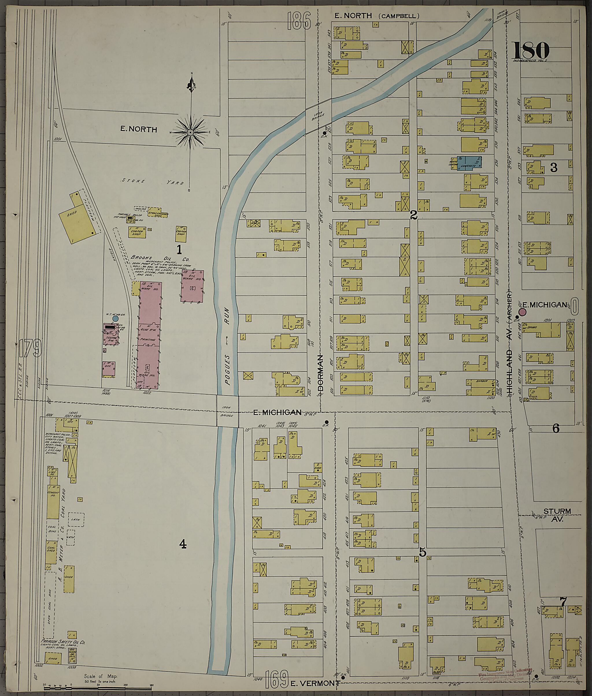 This old map of Indianapolis, Marion County, Indiana was created by Sanborn Map Company in 1898