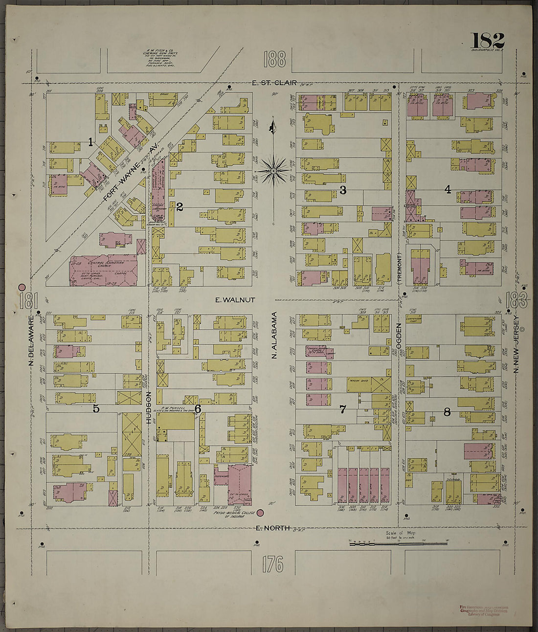 This old map of Indianapolis, Marion County, Indiana was created by Sanborn Map Company in 1898