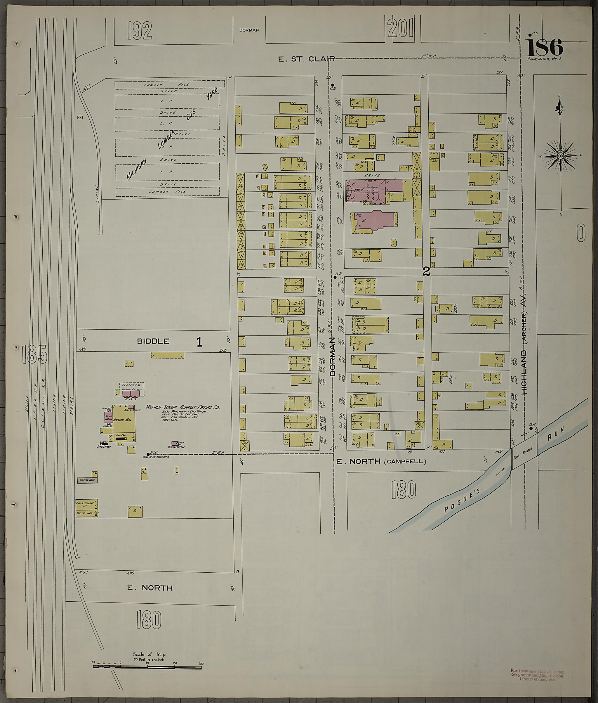 This old map of Indianapolis, Marion County, Indiana was created by Sanborn Map Company in 1898