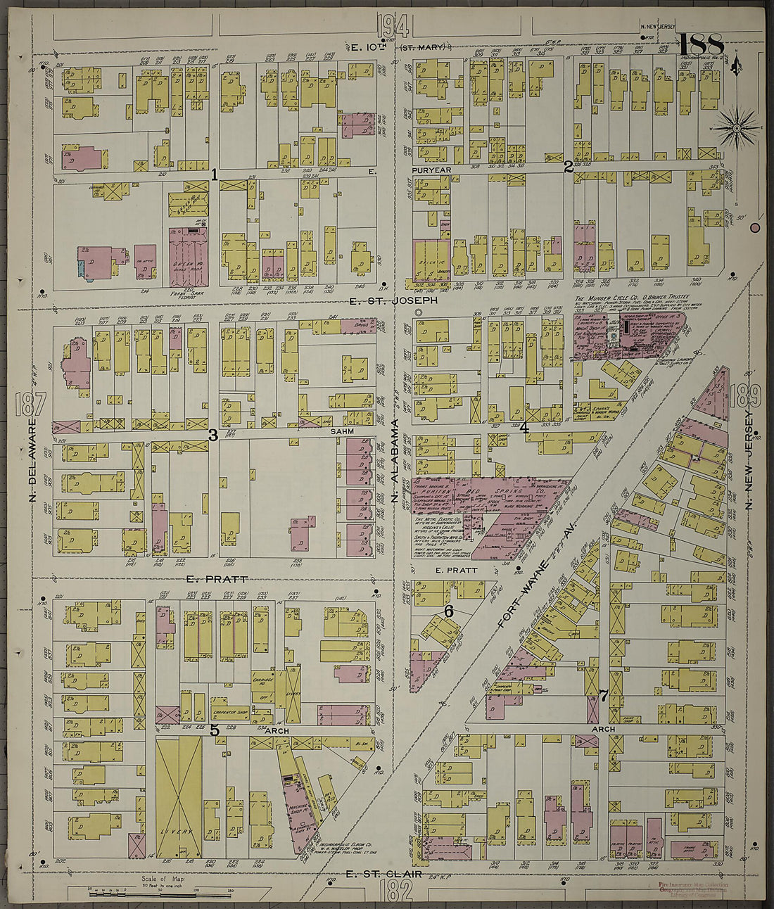 This old map of Indianapolis, Marion County, Indiana was created by Sanborn Map Company in 1898