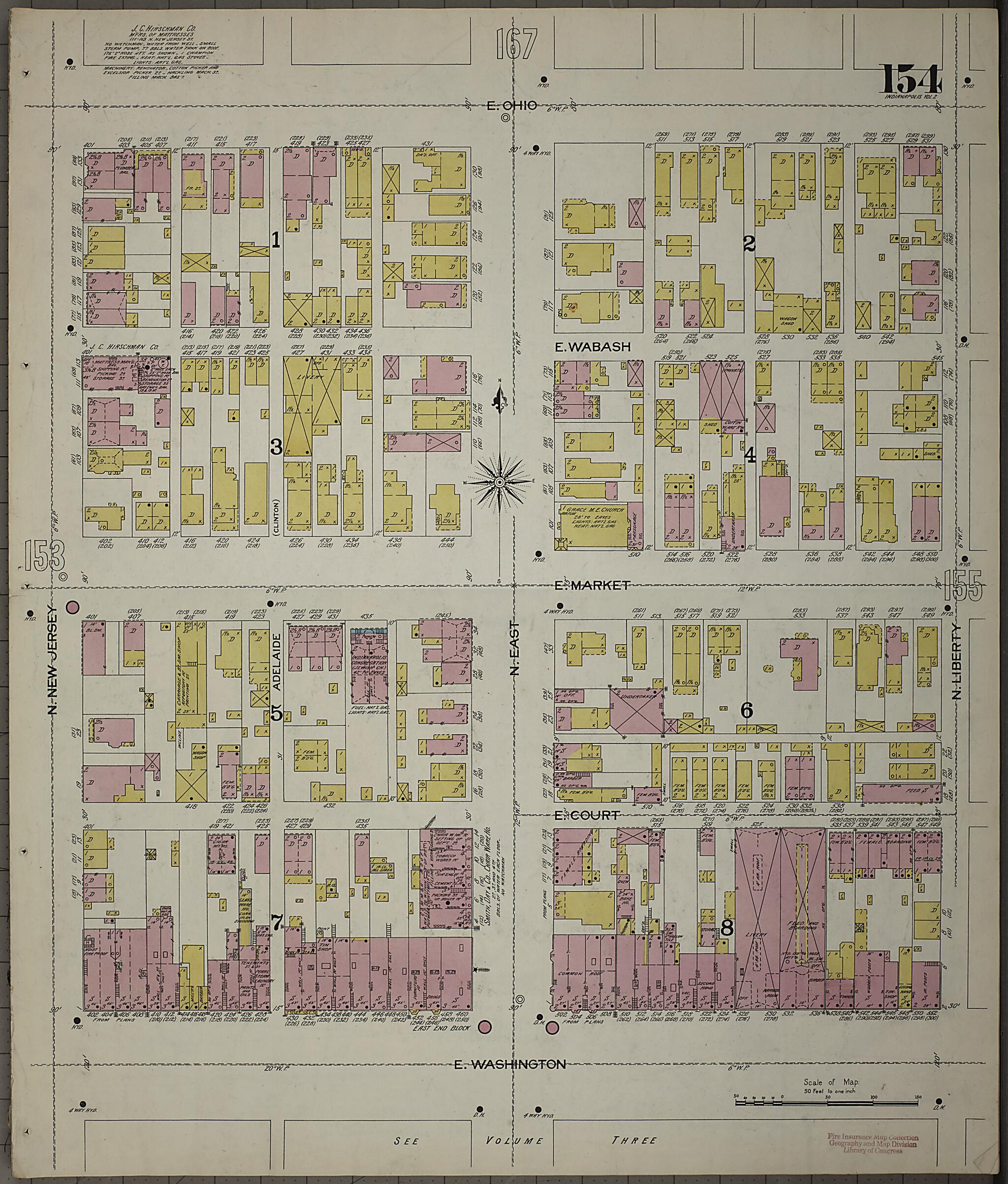 This old map of Indianapolis, Marion County, Indiana was created by Sanborn Map Company in 1898