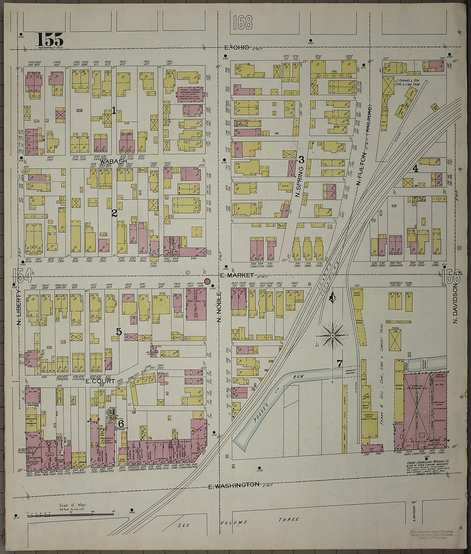 This old map of Indianapolis, Marion County, Indiana was created by Sanborn Map Company in 1898