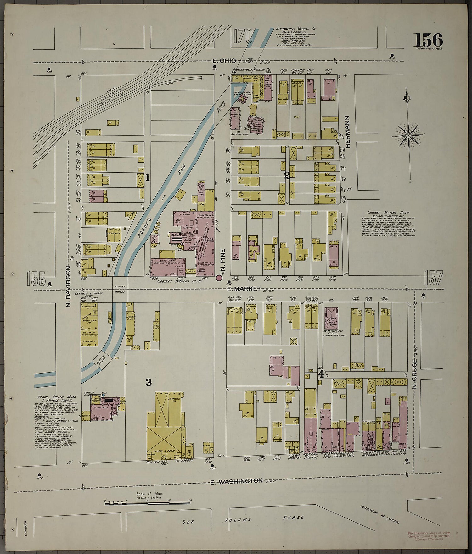 This old map of Indianapolis, Marion County, Indiana was created by Sanborn Map Company in 1898