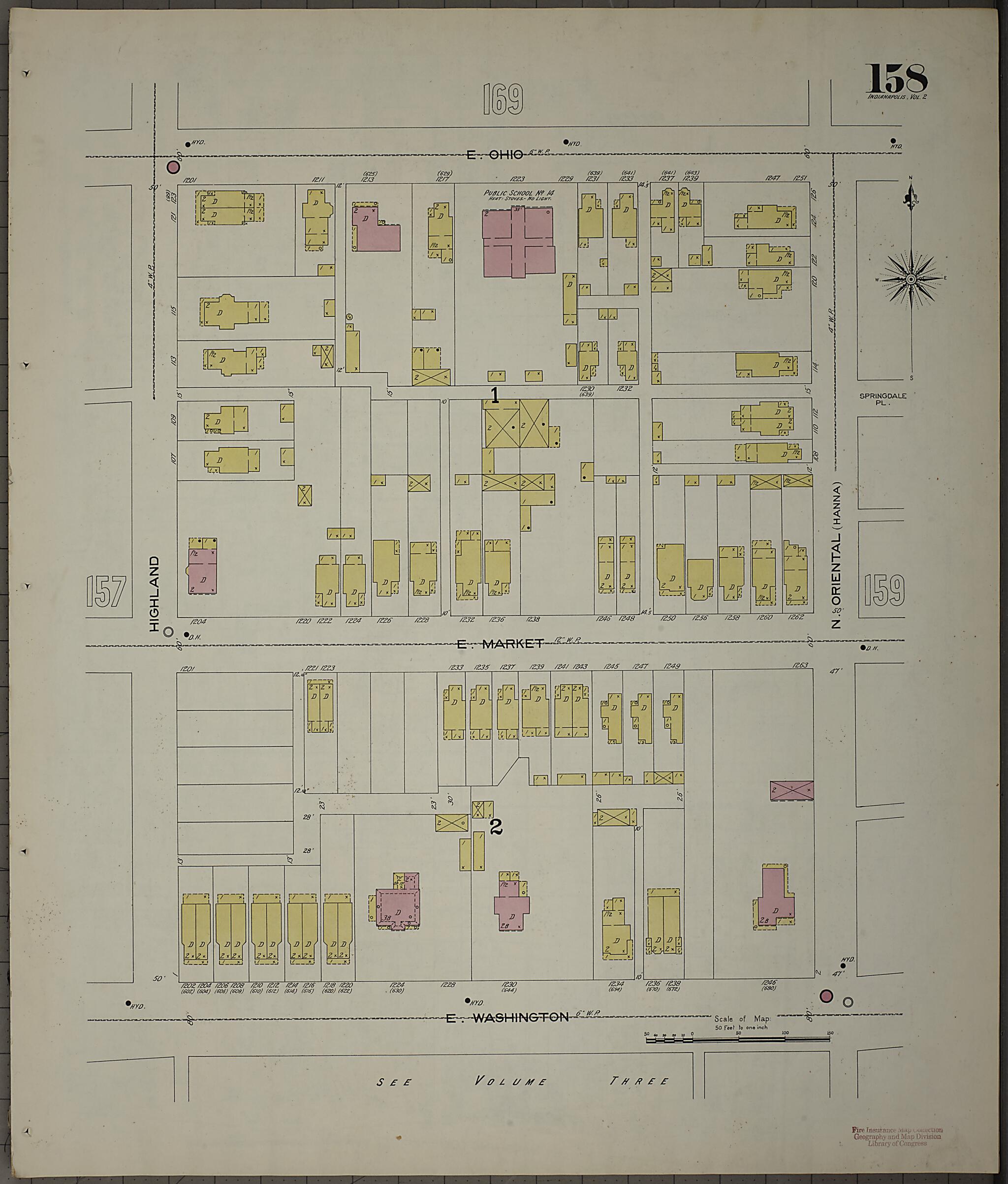 This old map of Indianapolis, Marion County, Indiana was created by Sanborn Map Company in 1898