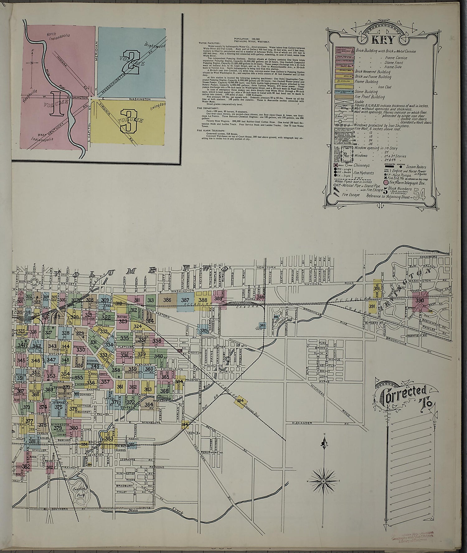 This old map of Indianapolis, Marion County, Indiana was created by Sanborn Map Company in 1898