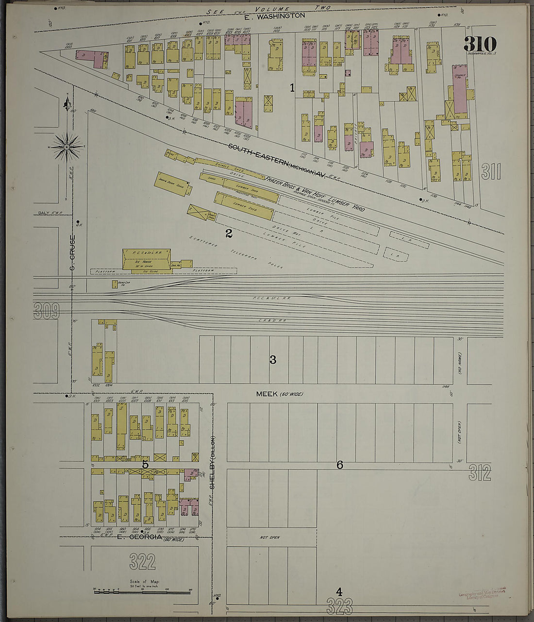 This old map of Indianapolis, Marion County, Indiana was created by Sanborn Map Company in 1898