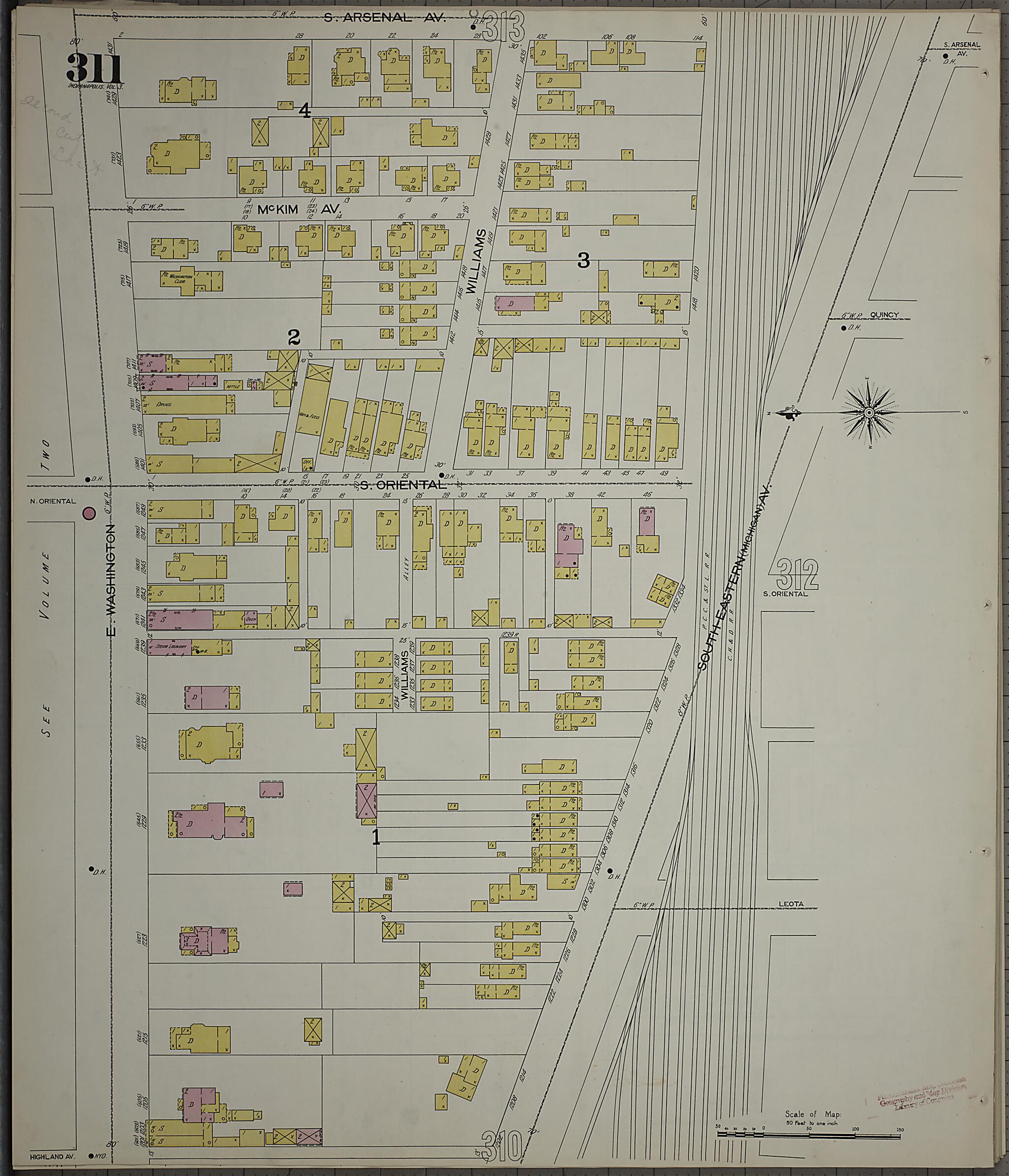 This old map of Indianapolis, Marion County, Indiana was created by Sanborn Map Company in 1898