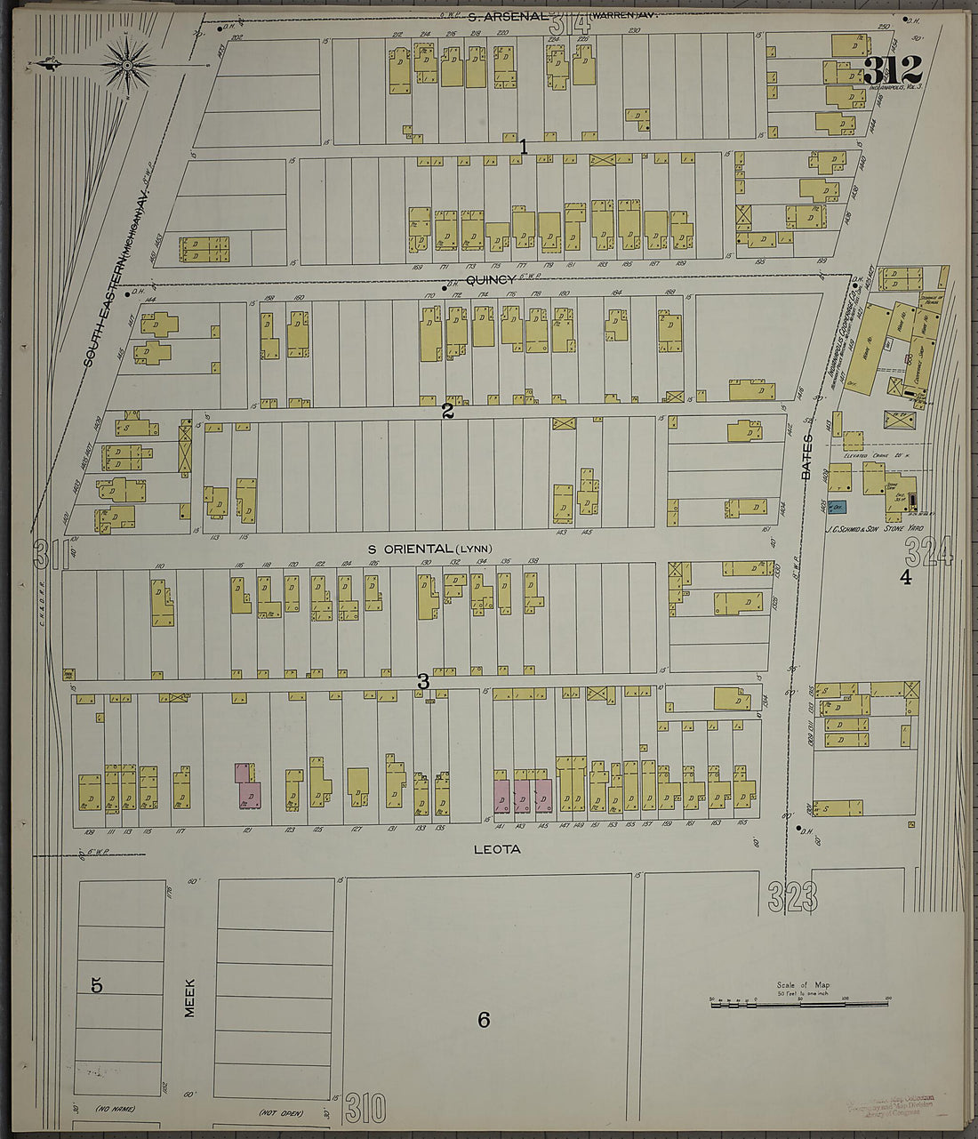 This old map of Indianapolis, Marion County, Indiana was created by Sanborn Map Company in 1898