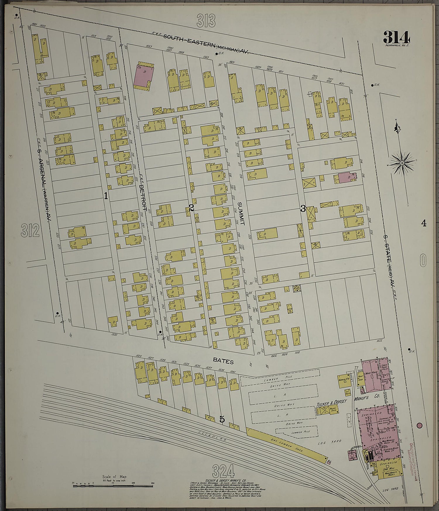 This old map of Indianapolis, Marion County, Indiana was created by Sanborn Map Company in 1898